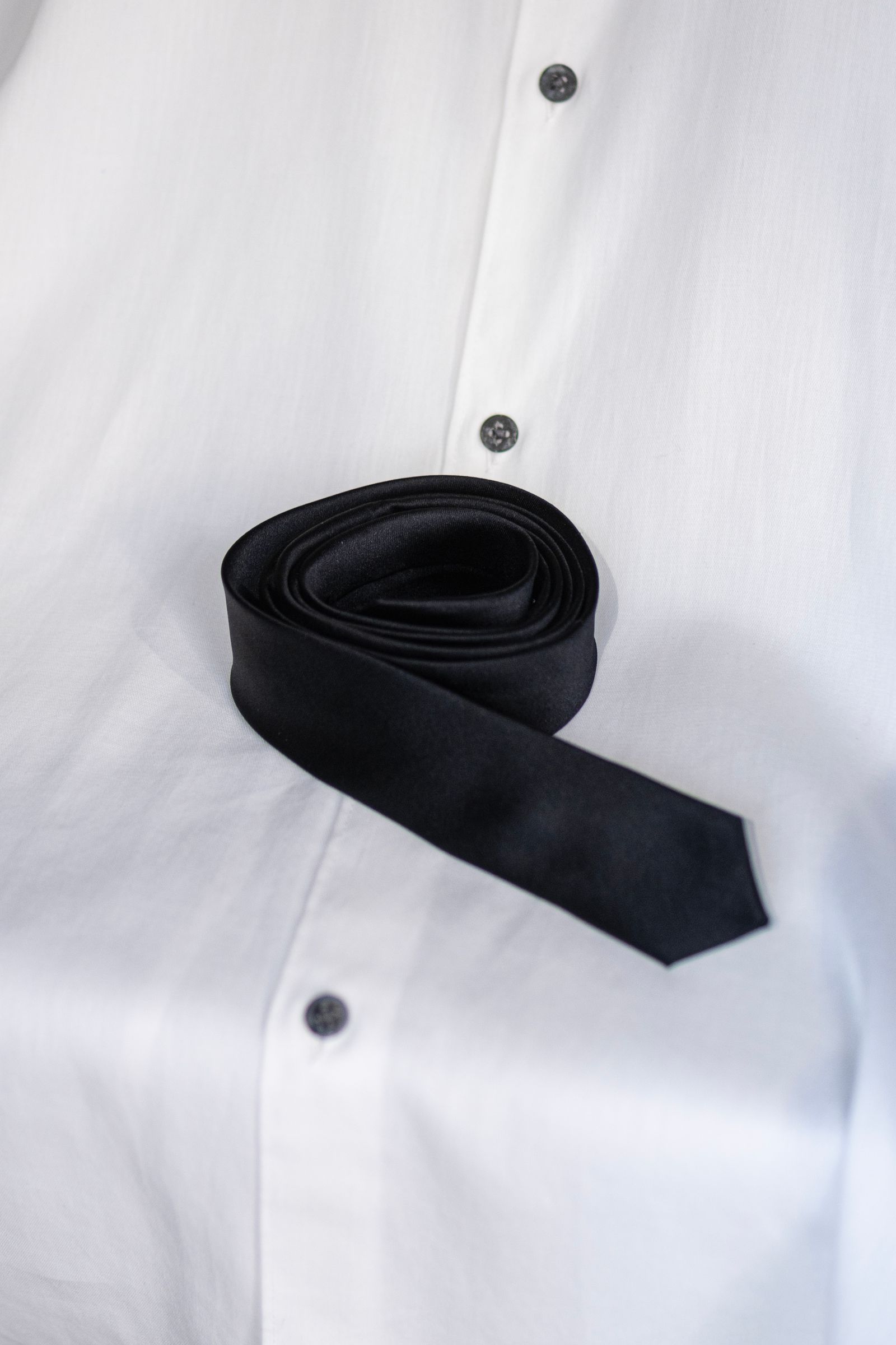 SILK NARROW TIE / BLACK