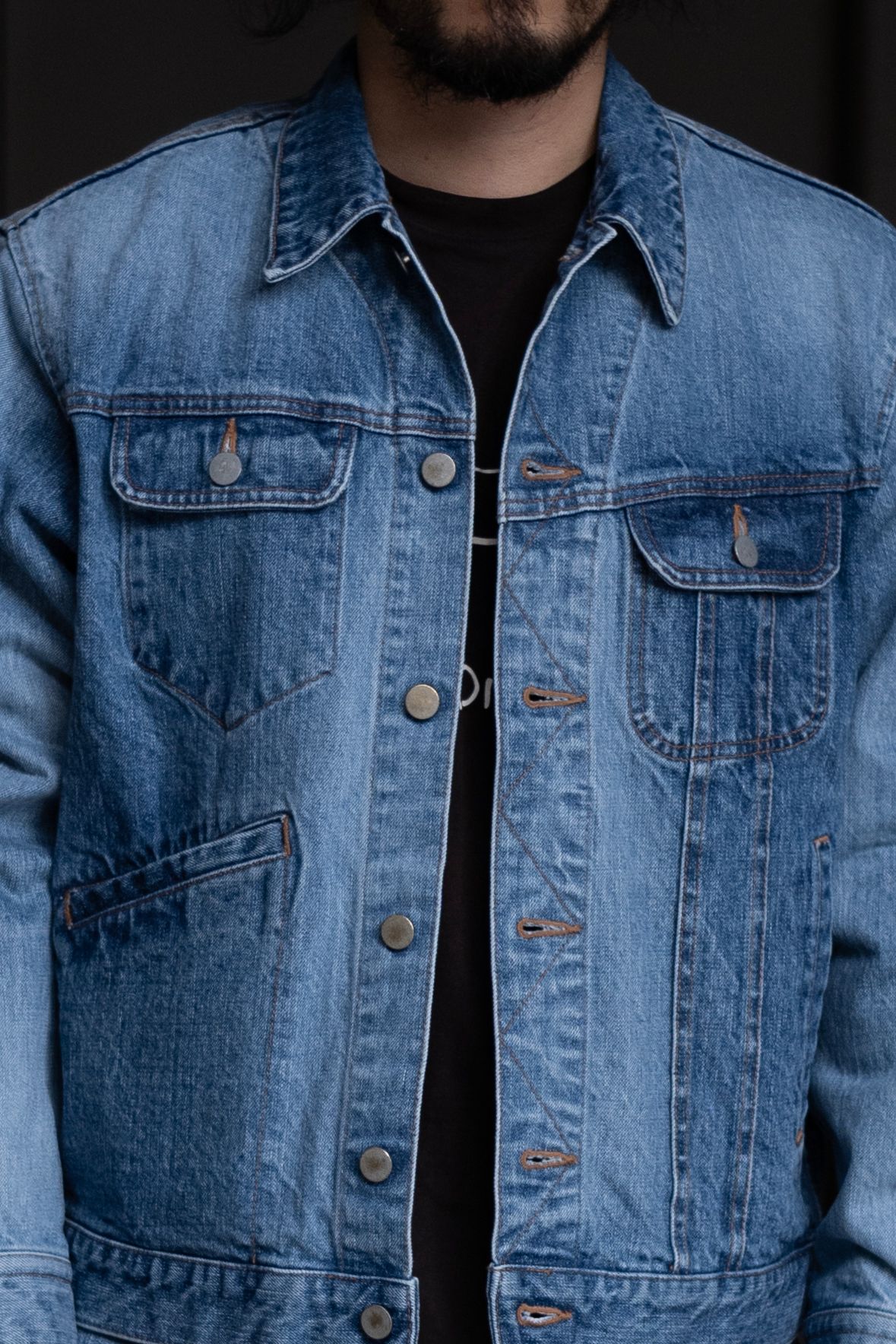 wranglee denim jacket / used-wash