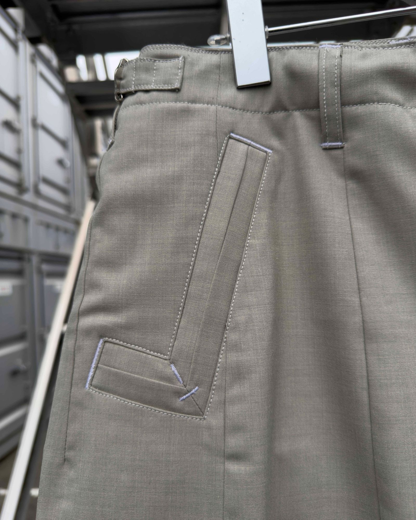 “Washable Super120’s” WIDE CEREMONY “MC” TROUSERS / Gray