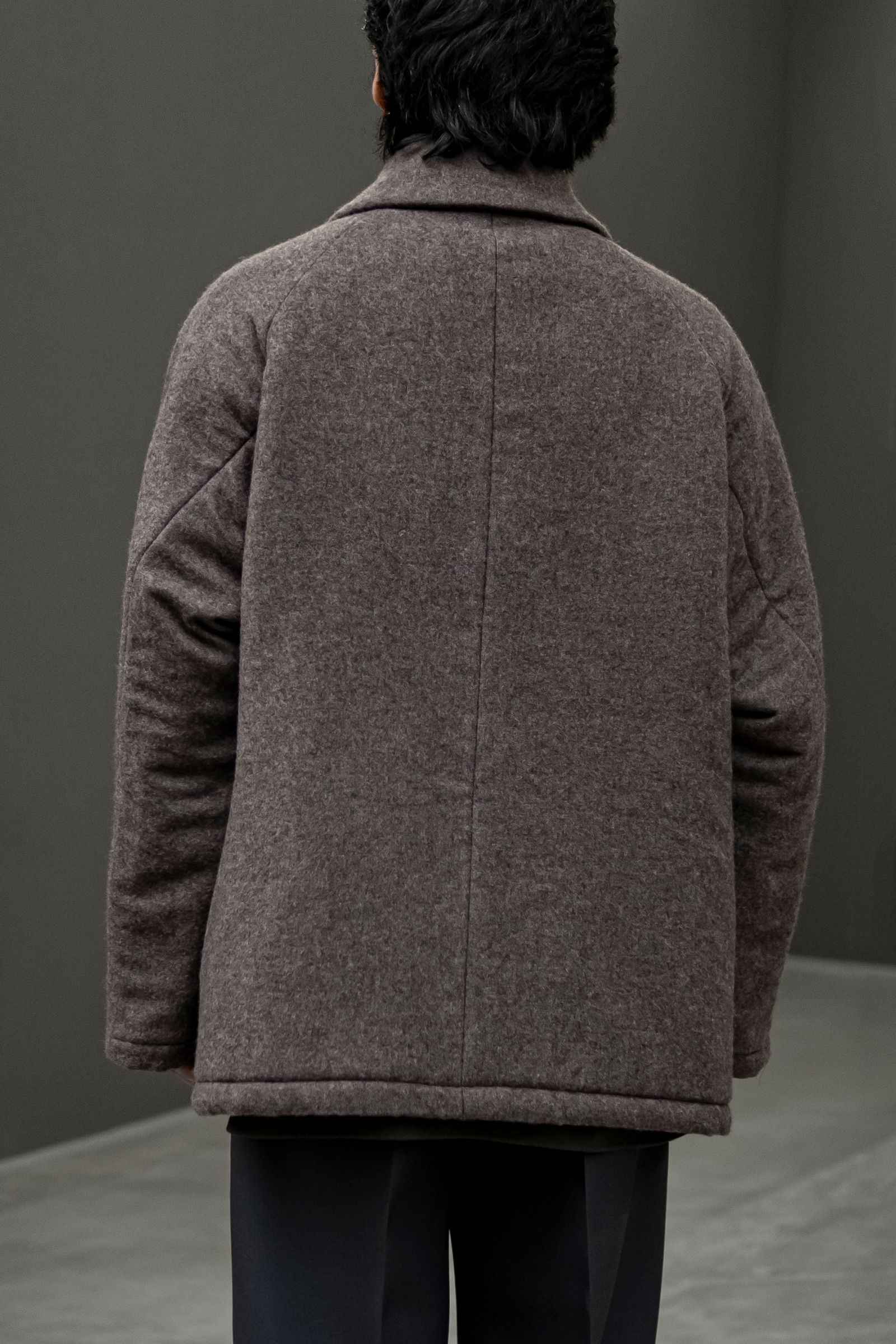Blanc YM - Cashmere wool padded coat / Deep taupe | Retikle Online