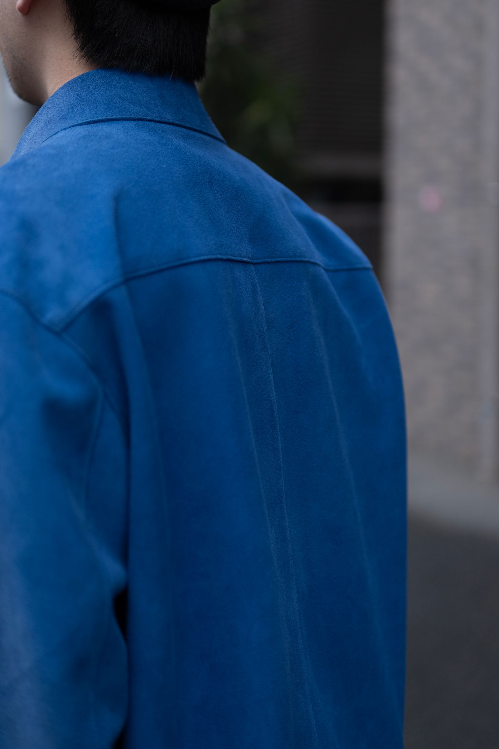 【GEN IZAWAx71MICHAEL】classic leather jacket / BLUE