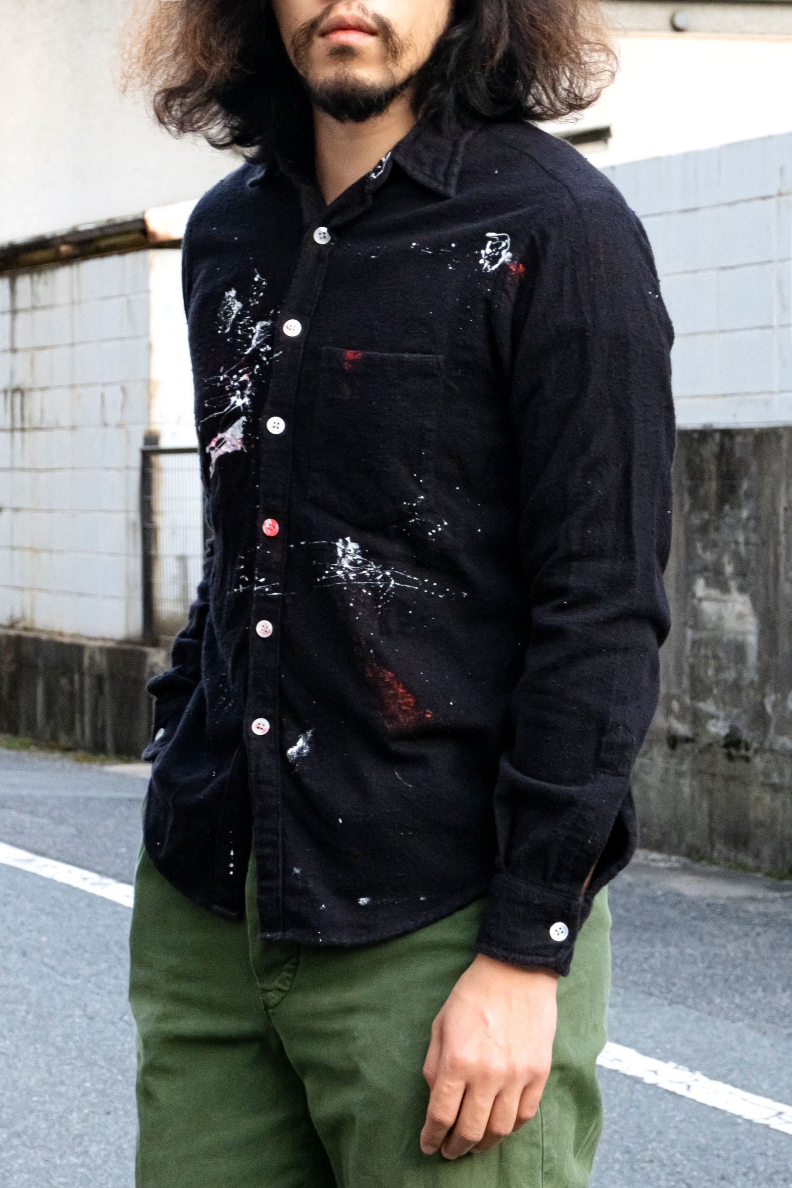 Remake Paint Black Shirts / リメイクペイントシャツ