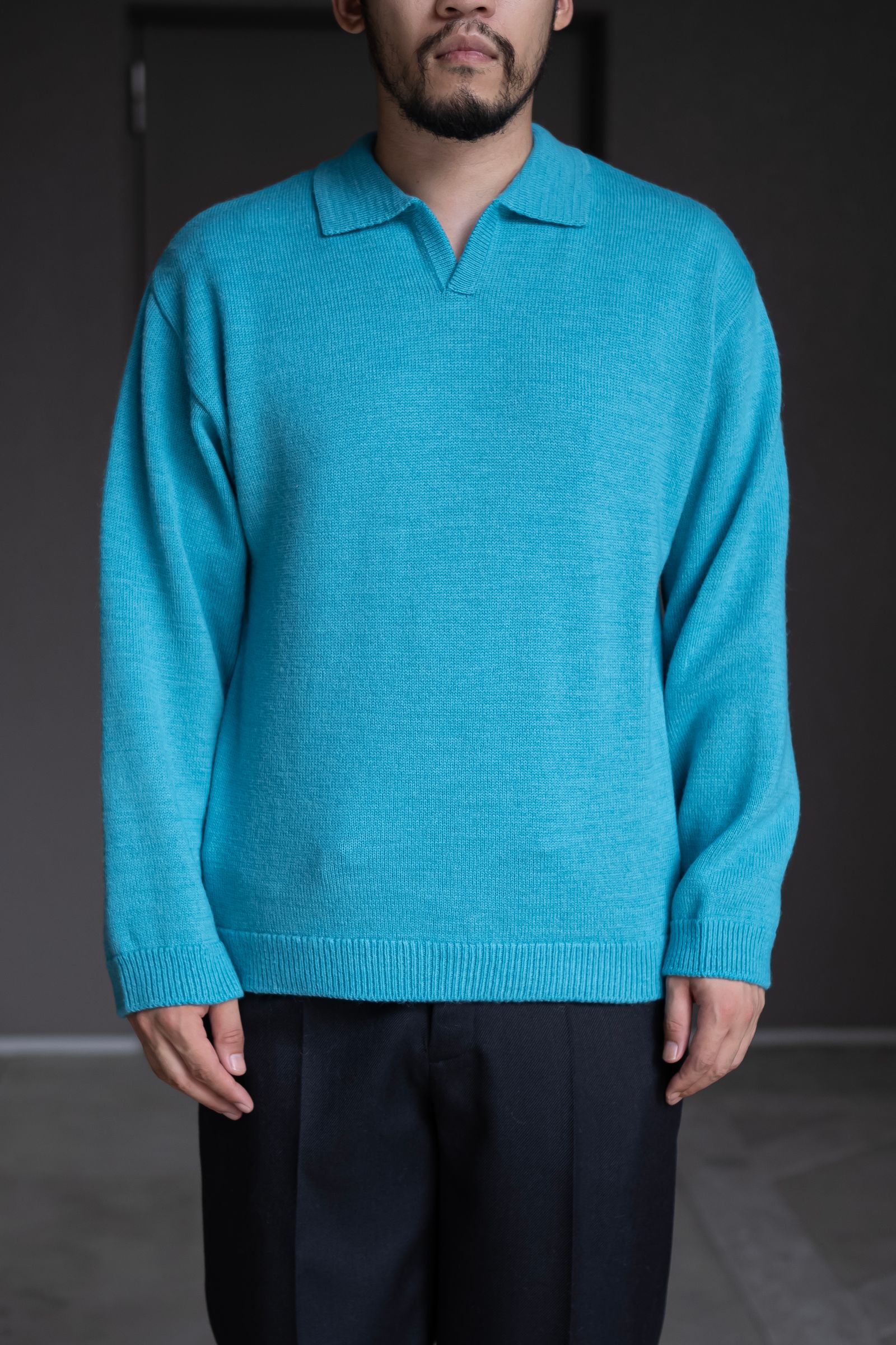 Blanc YM - Wool Knit skipper Shirt / Brown | Retikle Online Store