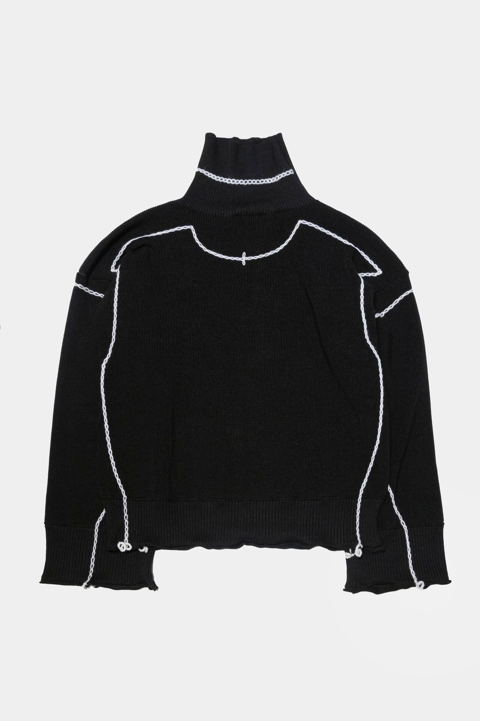 previous sweater / black×white stitch