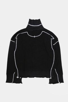 previous sweater / black×white stitch