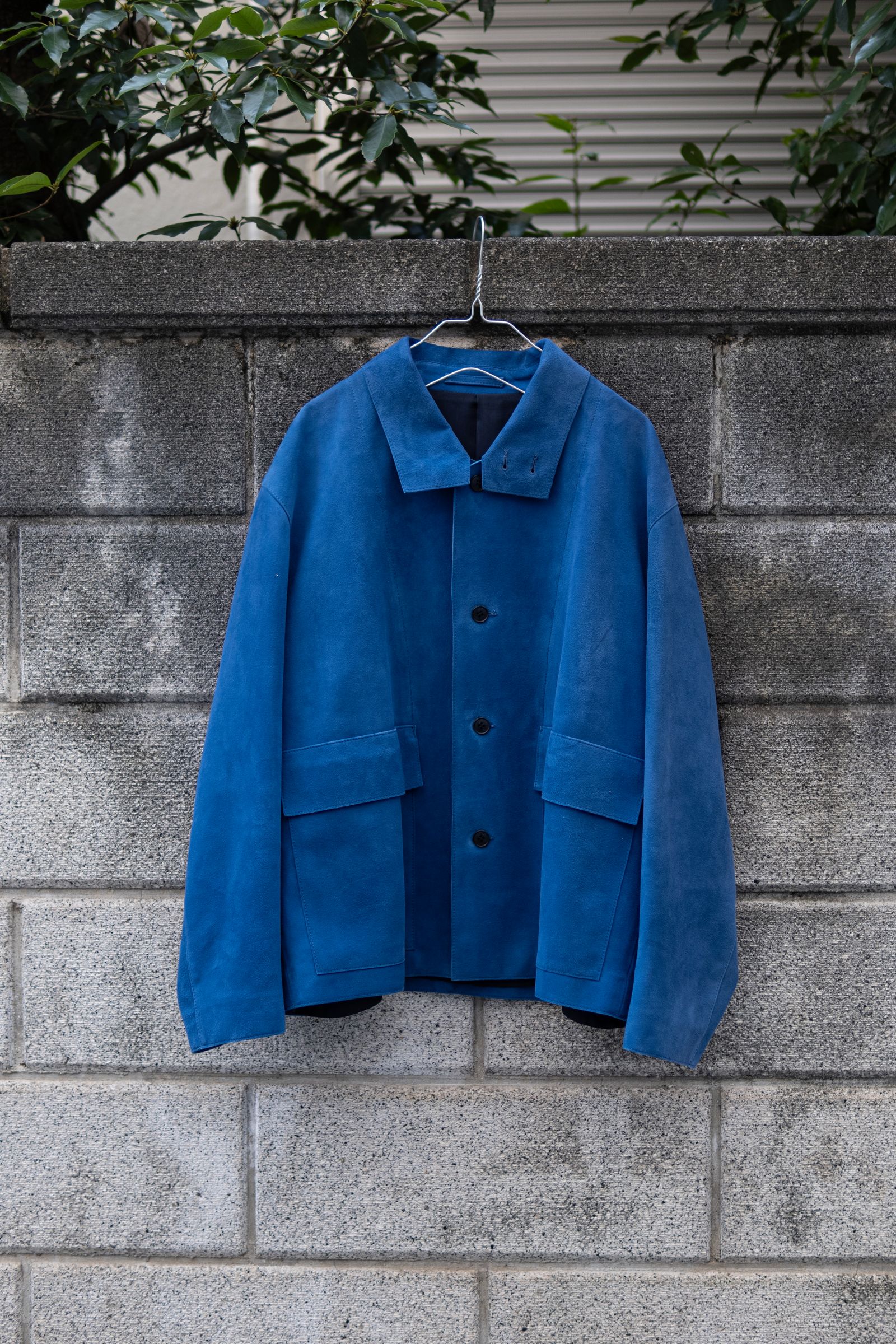 【GEN IZAWAx71MICHAEL】classic leather jacket / BLUE