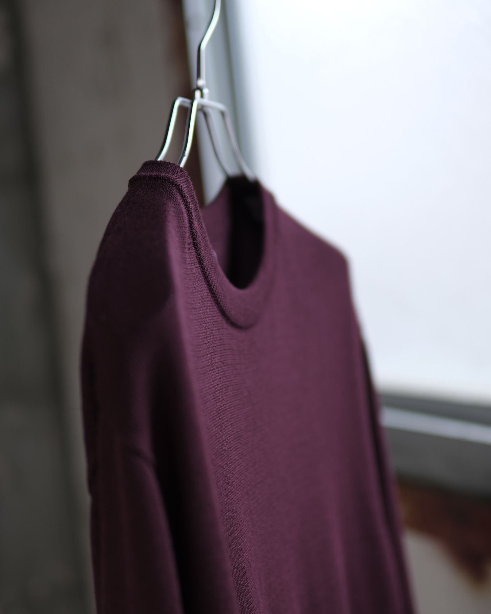 Wide knit T-Shirt / Burgundy
