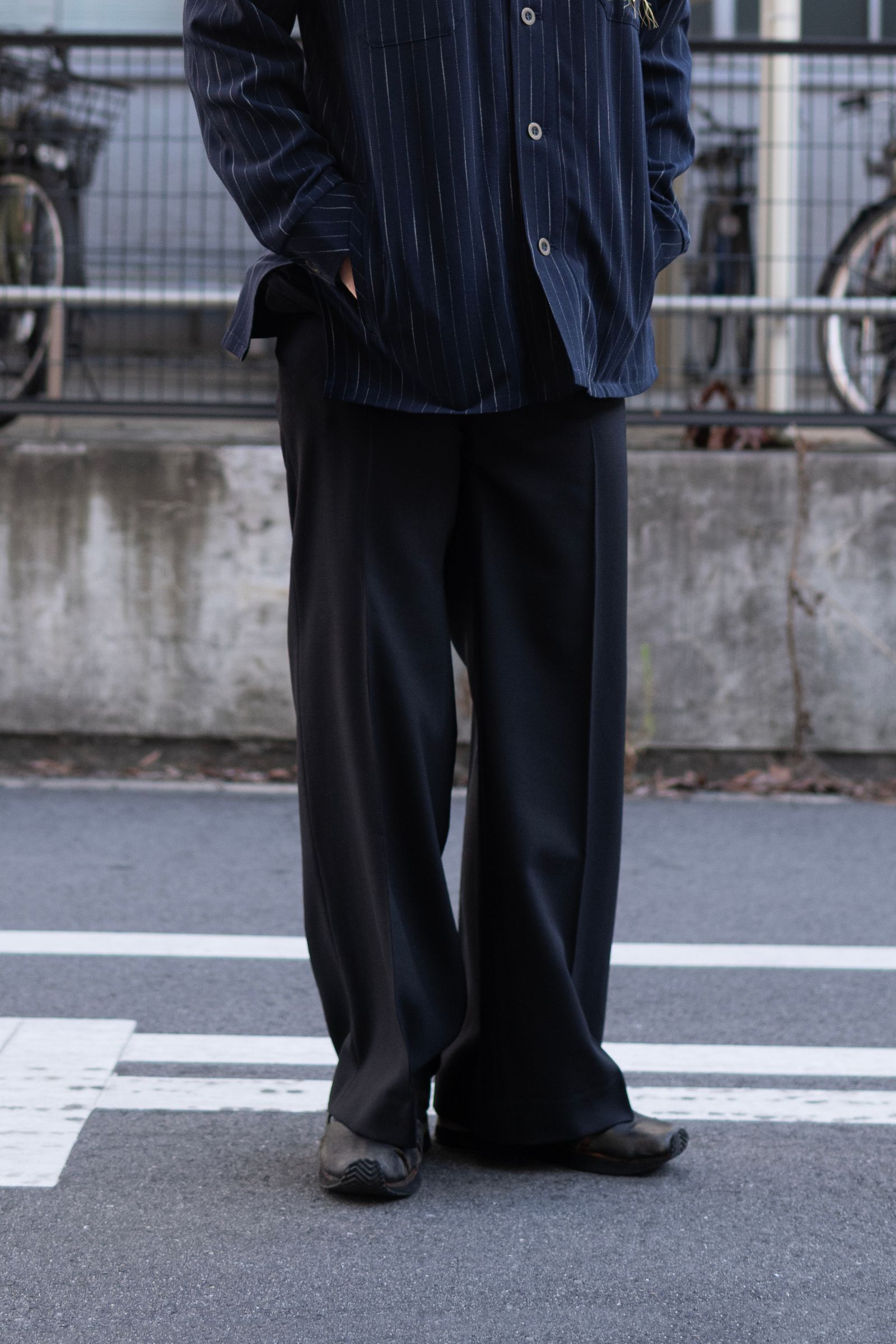"BAG" WOOL POLYESTER TWILL / BLACK