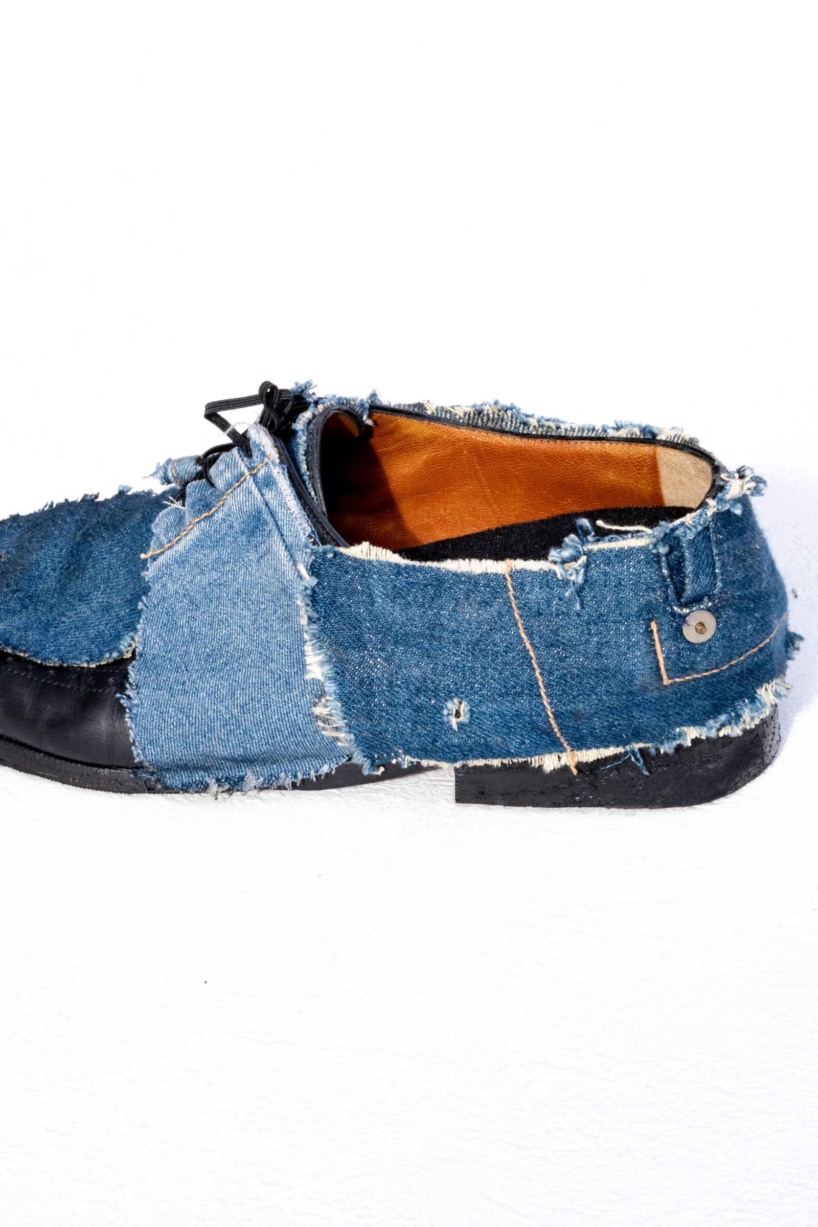 "a.testoni" Remake denim pattern shoes / リメイクデニムドレスシューズ