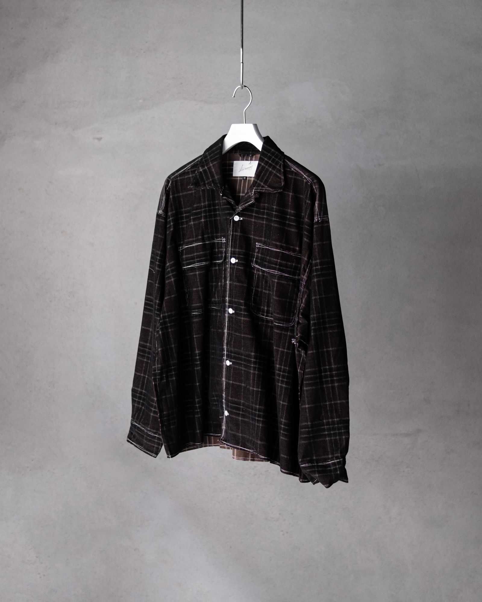 21W Yarn-Dyed Check Corduroy 50s Craftsman Shirt / Black