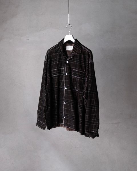 21W Yarn-Dyed Check Corduroy 50s Craftsman Shirt / Black