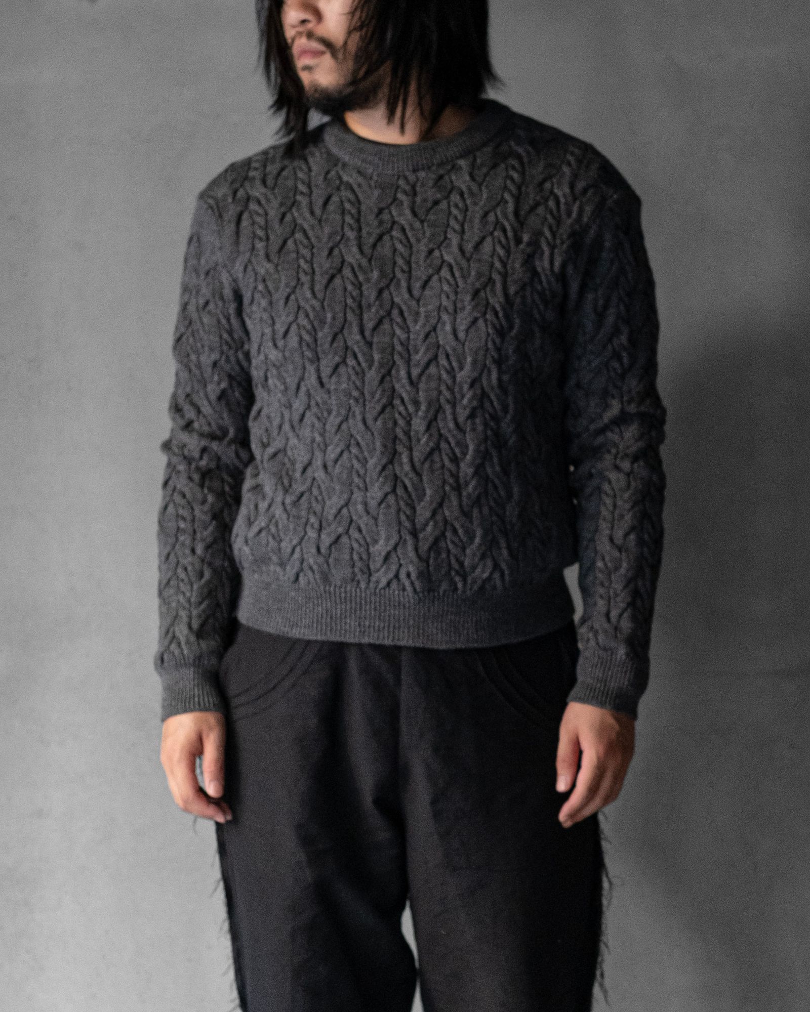 Cable Knit in Mérinos d'Arles / Gray Melange