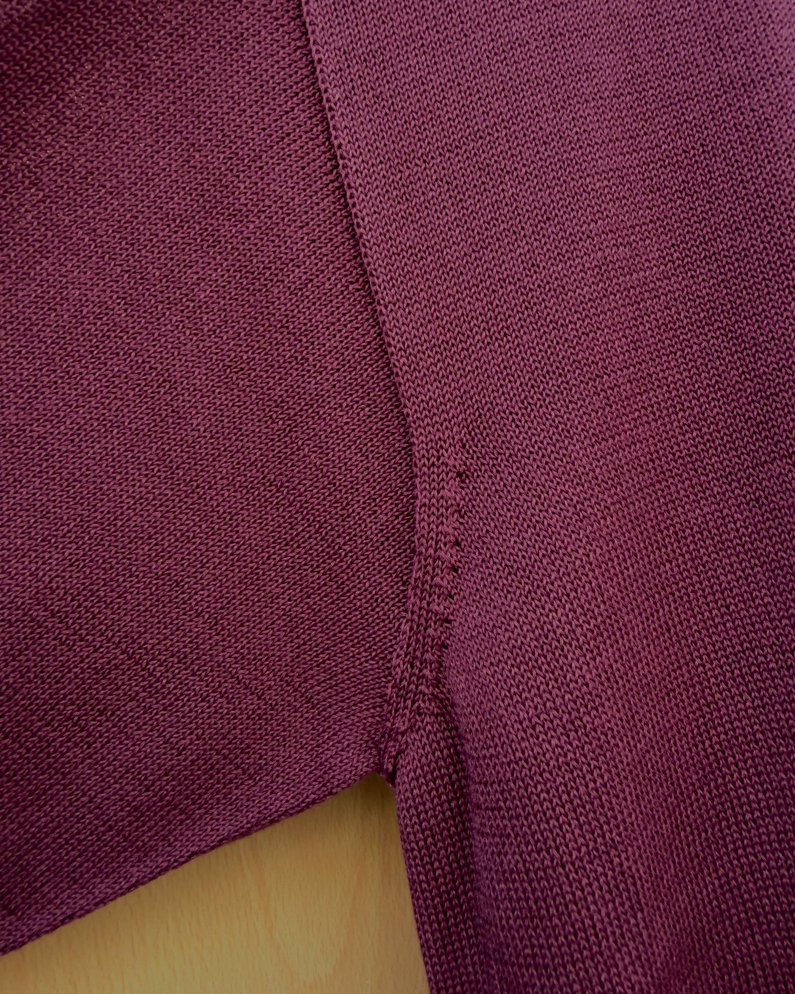 Wide knit T-Shirt / Burgundy