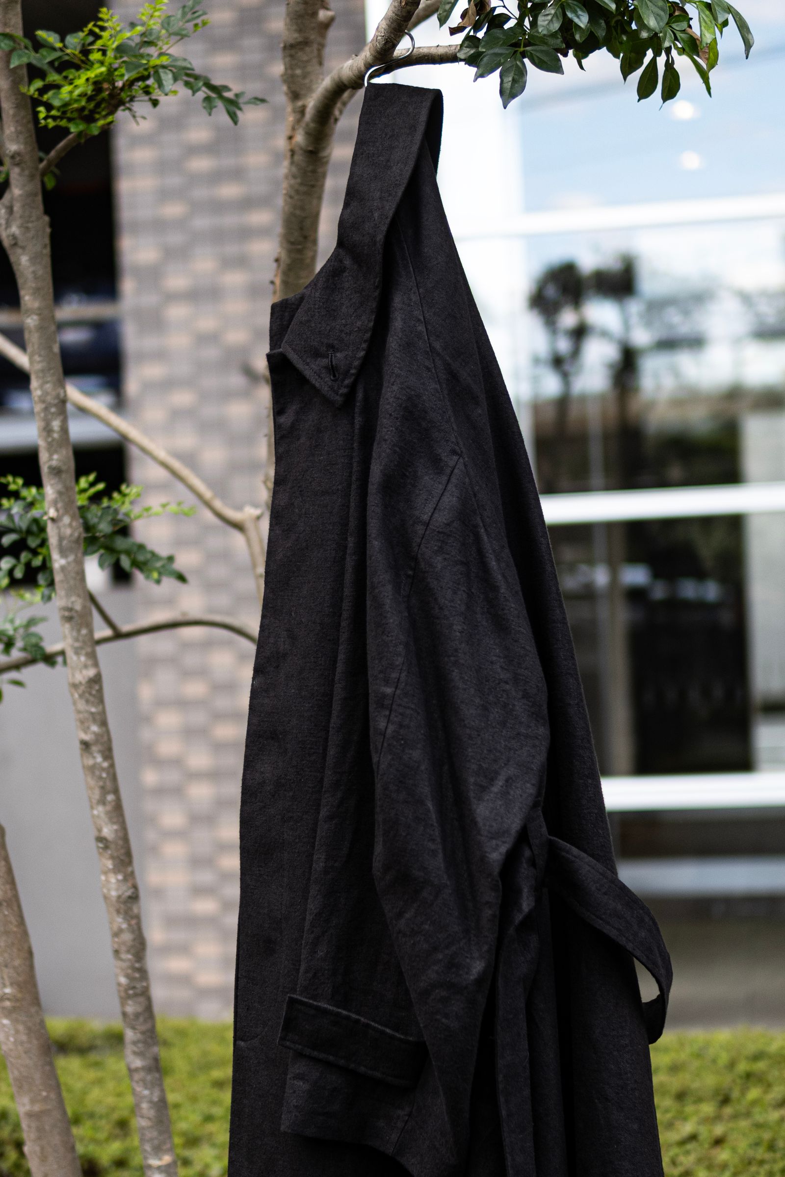 HEMP OVERSIZE BALMACAN COAT / Black