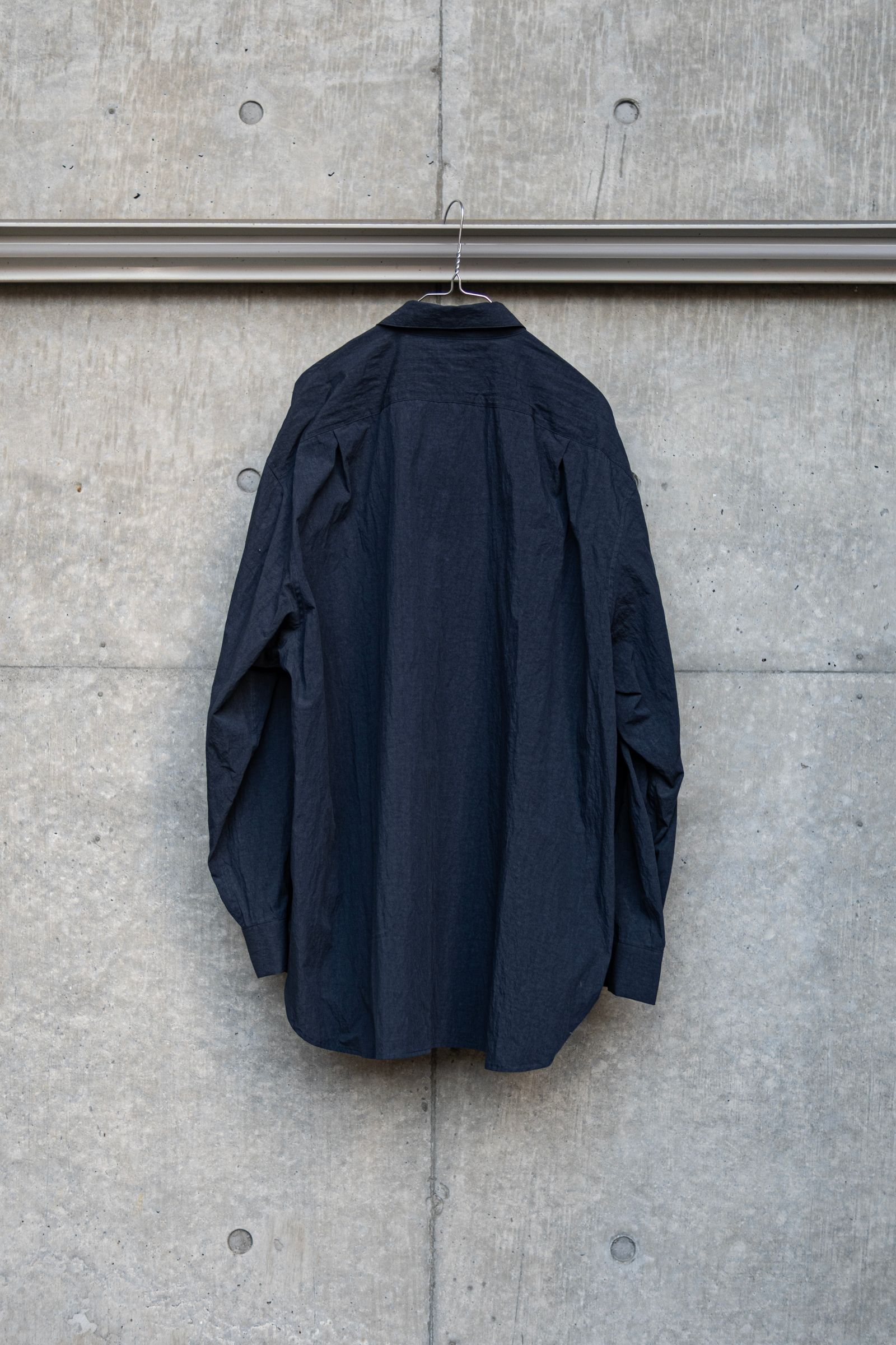 COTTON NYLON WIDE SHIRT / DALL NAVY