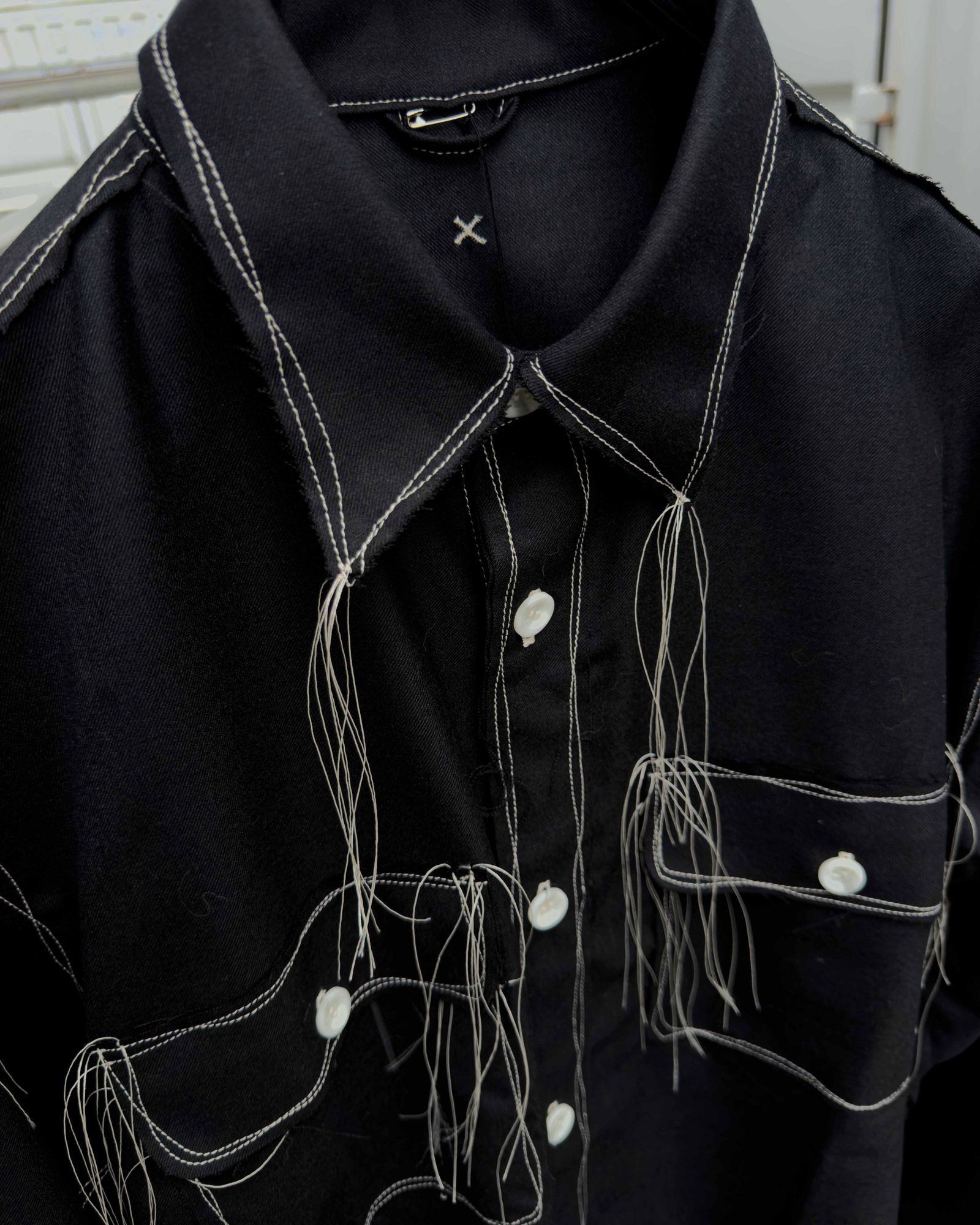 “Washable Super120’s” 60s COLLAR CRAFTSMAN SHIRT / Black