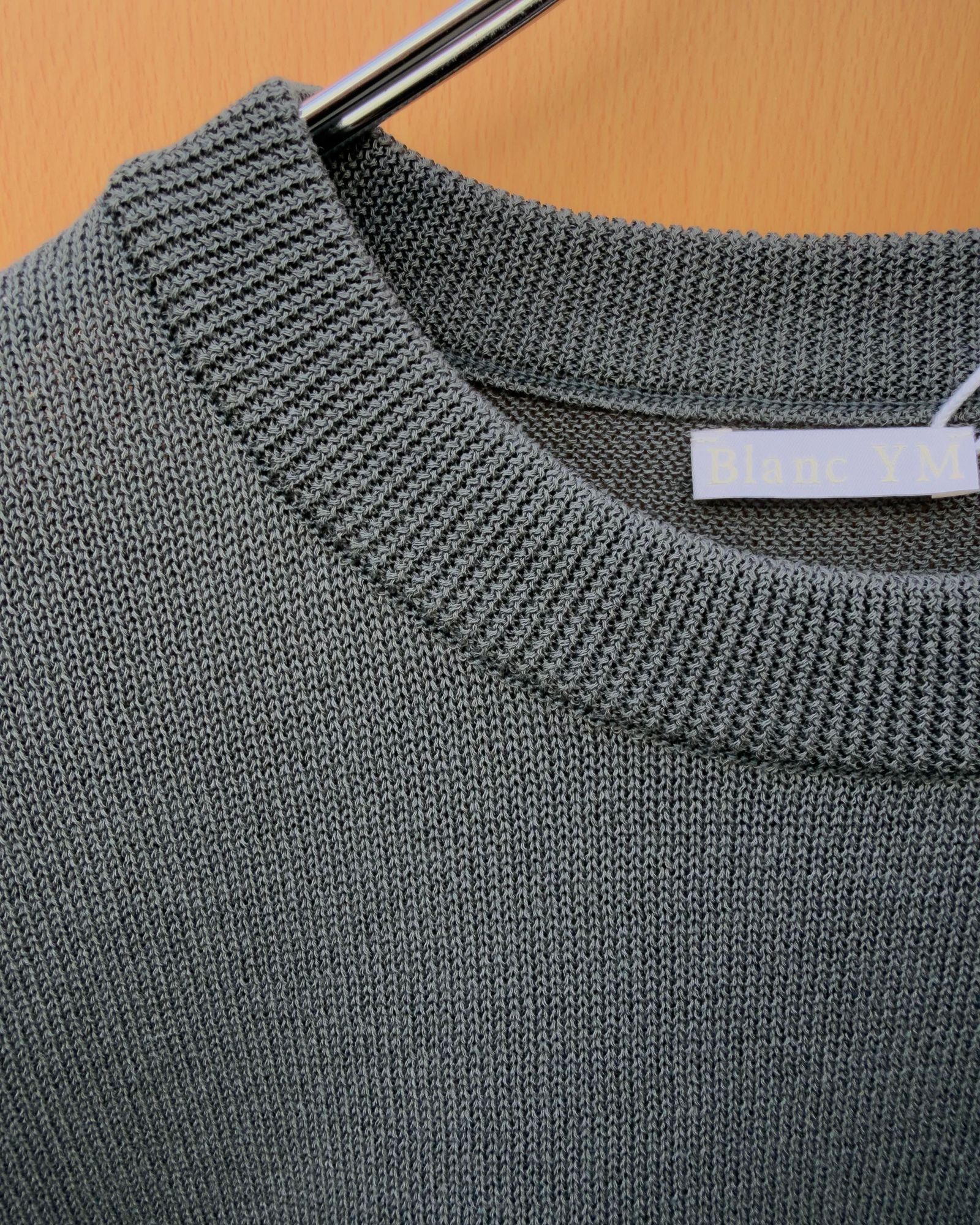 Wide knit T-Shirt / Gray