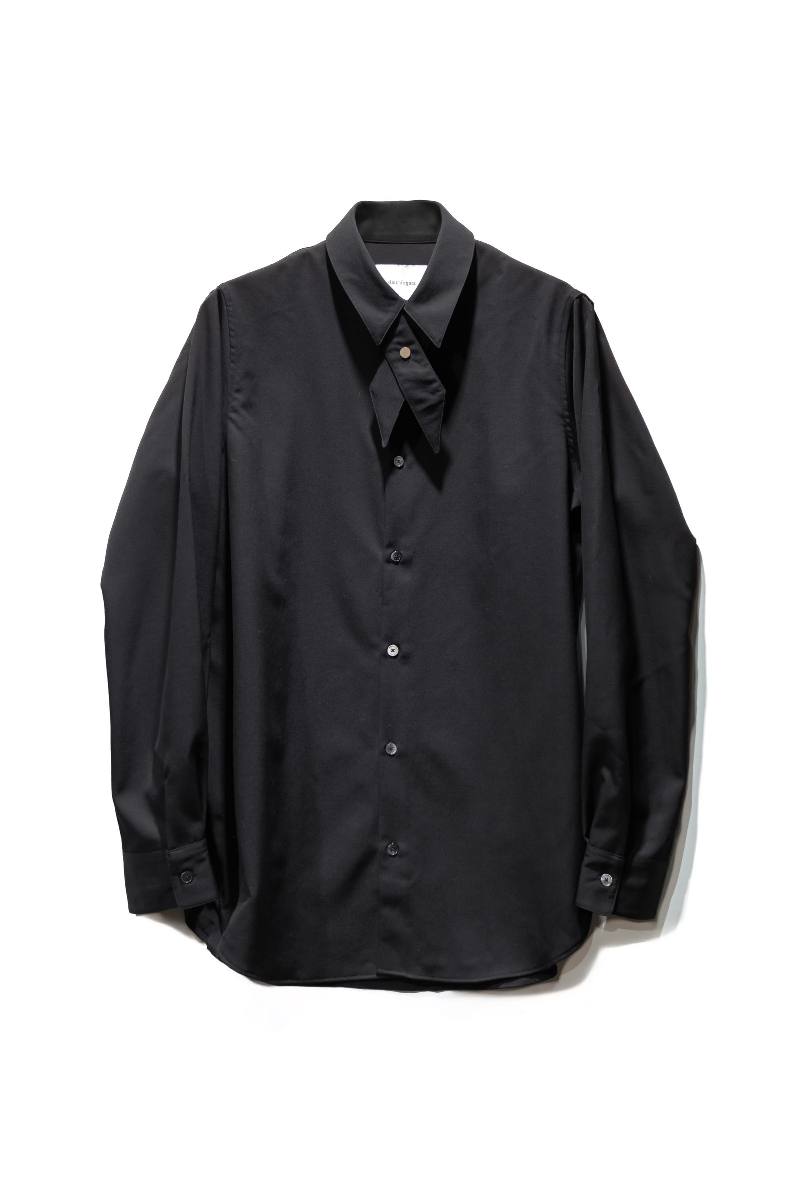 daichïogata - Wool gabardine cross tie shirts / Black