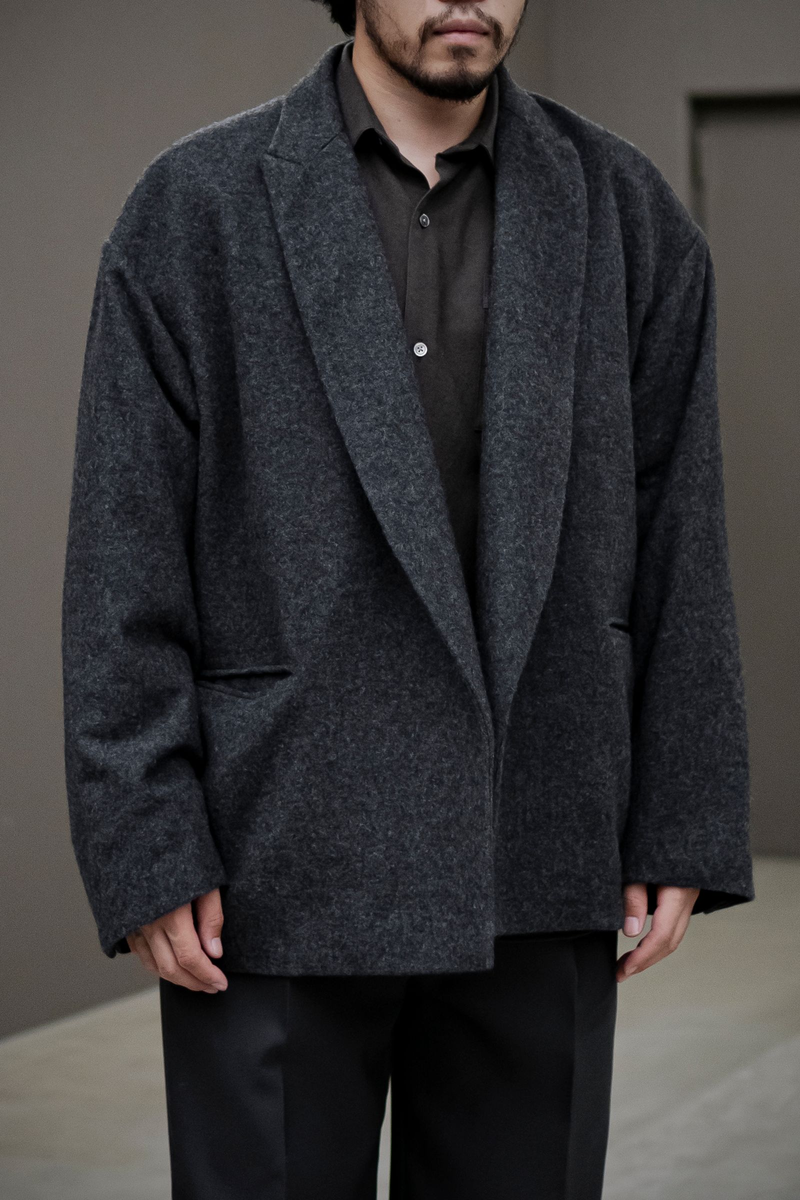 Blanc YM - Cashmere wool unconstructed JKT / Gray | Retikle Online 