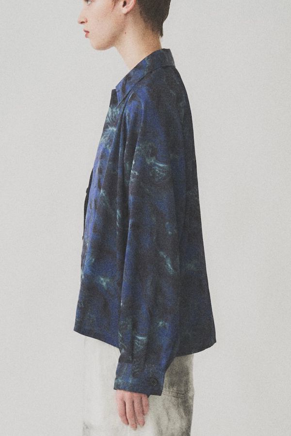 ABSTRACT STONE SHORT JACKET / NAVY
