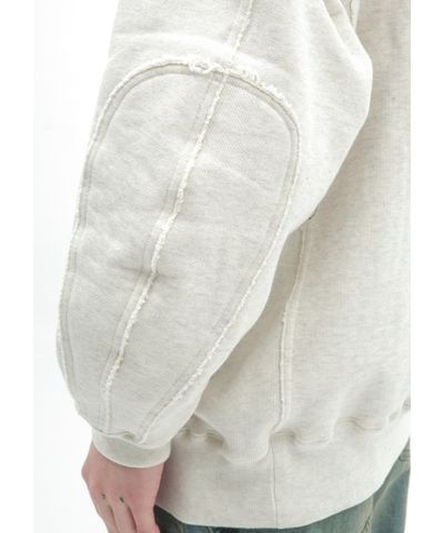 SUGARHILL - ZIP-UP RAW EDGE HOODIE / GRAY | Retikle Online Store