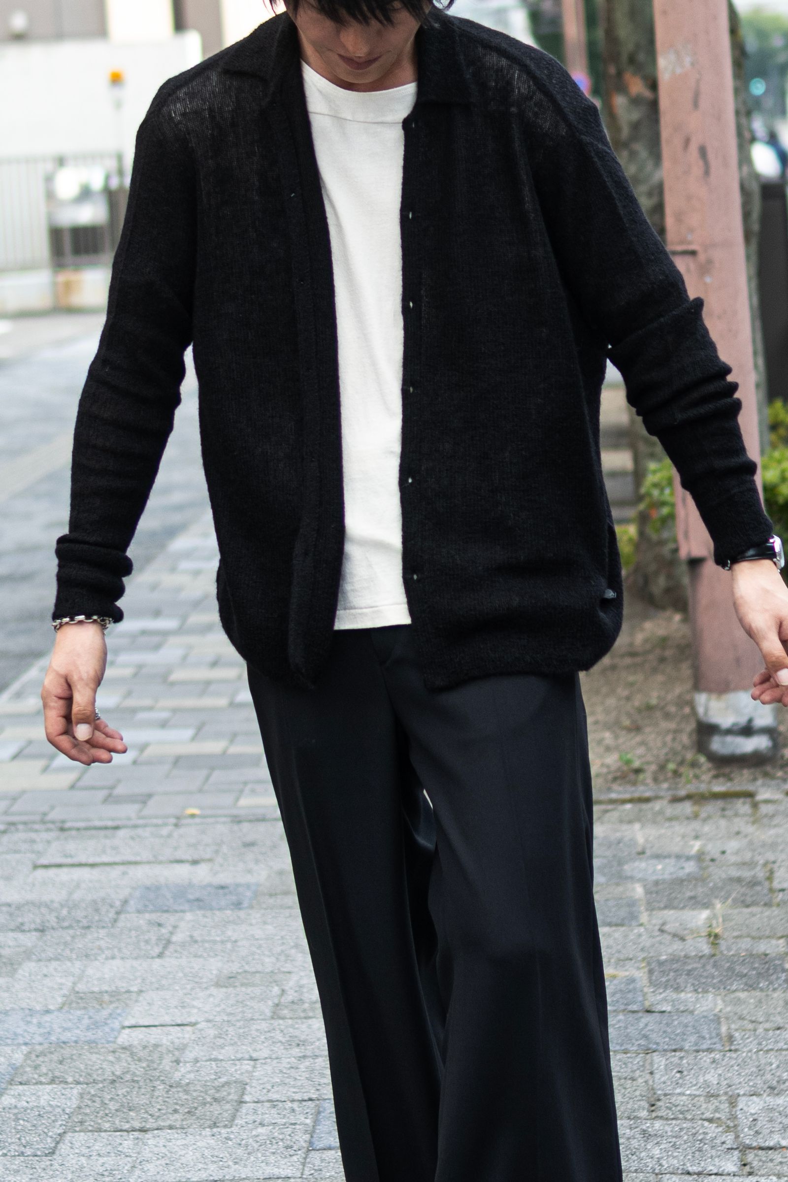 NOTHING SPECIAL KNITTED SHIRT / DAWN BLACK