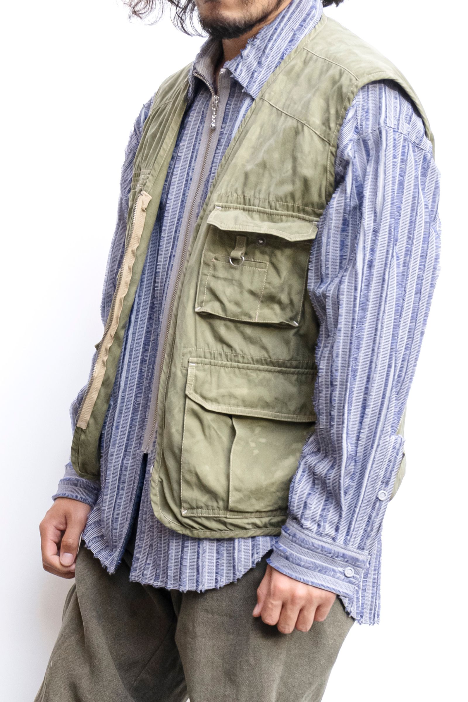 Remake Pigment Dye Fishing Vest / リメイクムラ染めフィッシングベスト