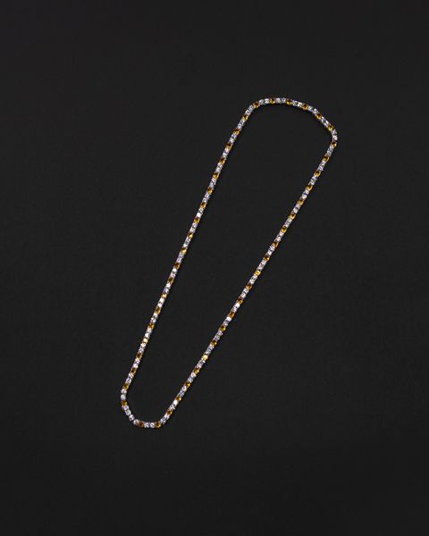 Signal Tennis Necklace / Silver/Amber