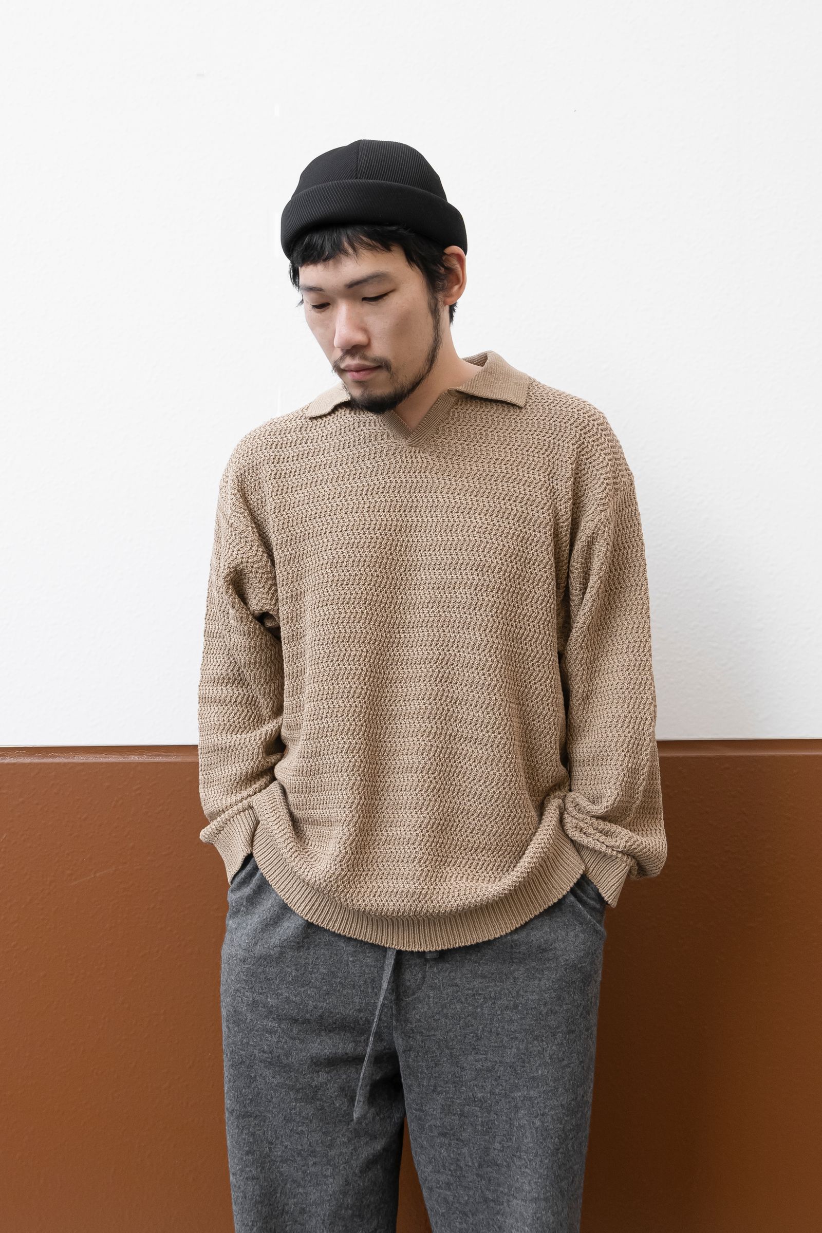 Blanc YM - Skipper Knit Shirt / Black | Retikle Online Store