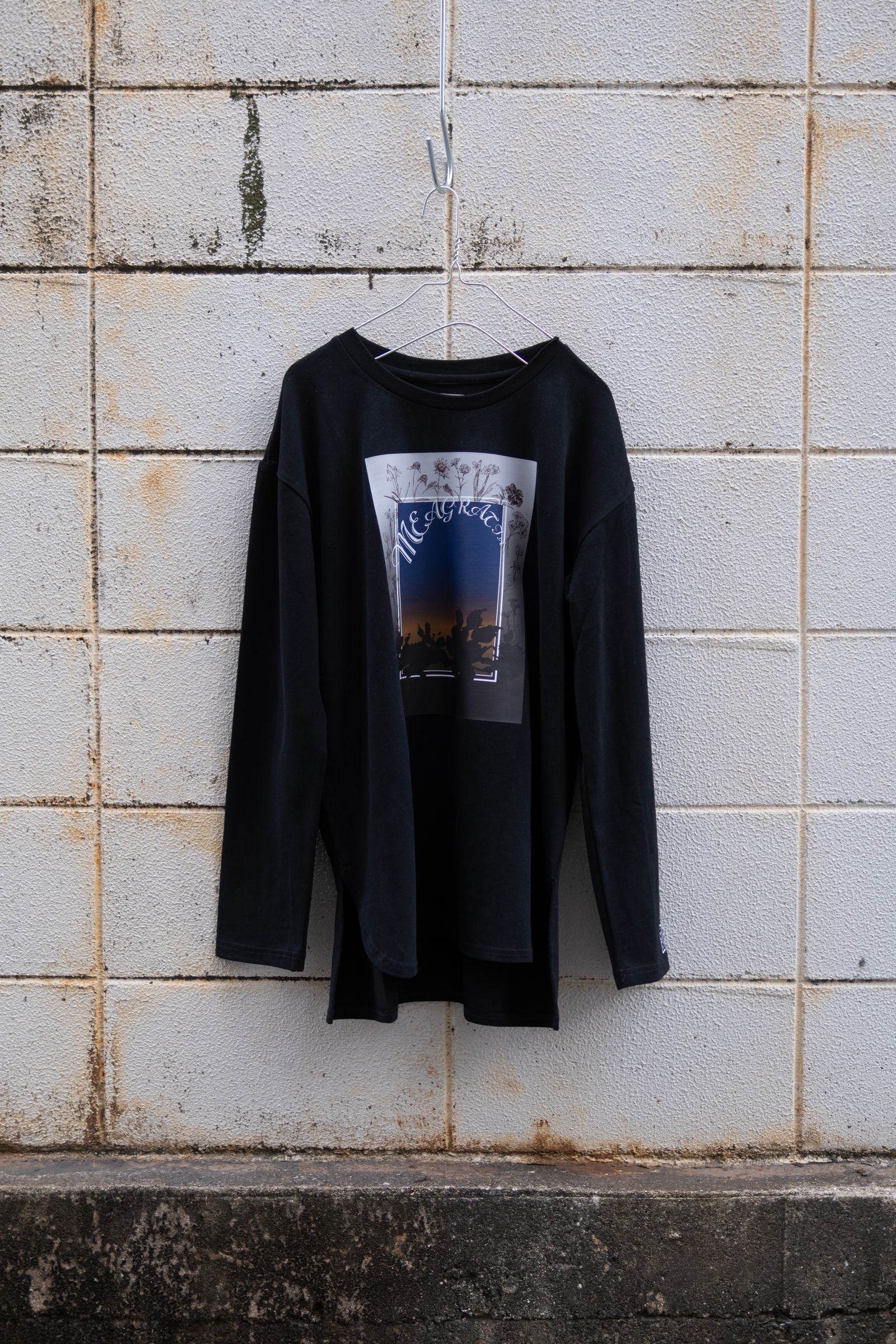 Print L/S Tee / blk