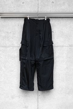 DETACHABLE WIDE CARGO PANTS / BLACK