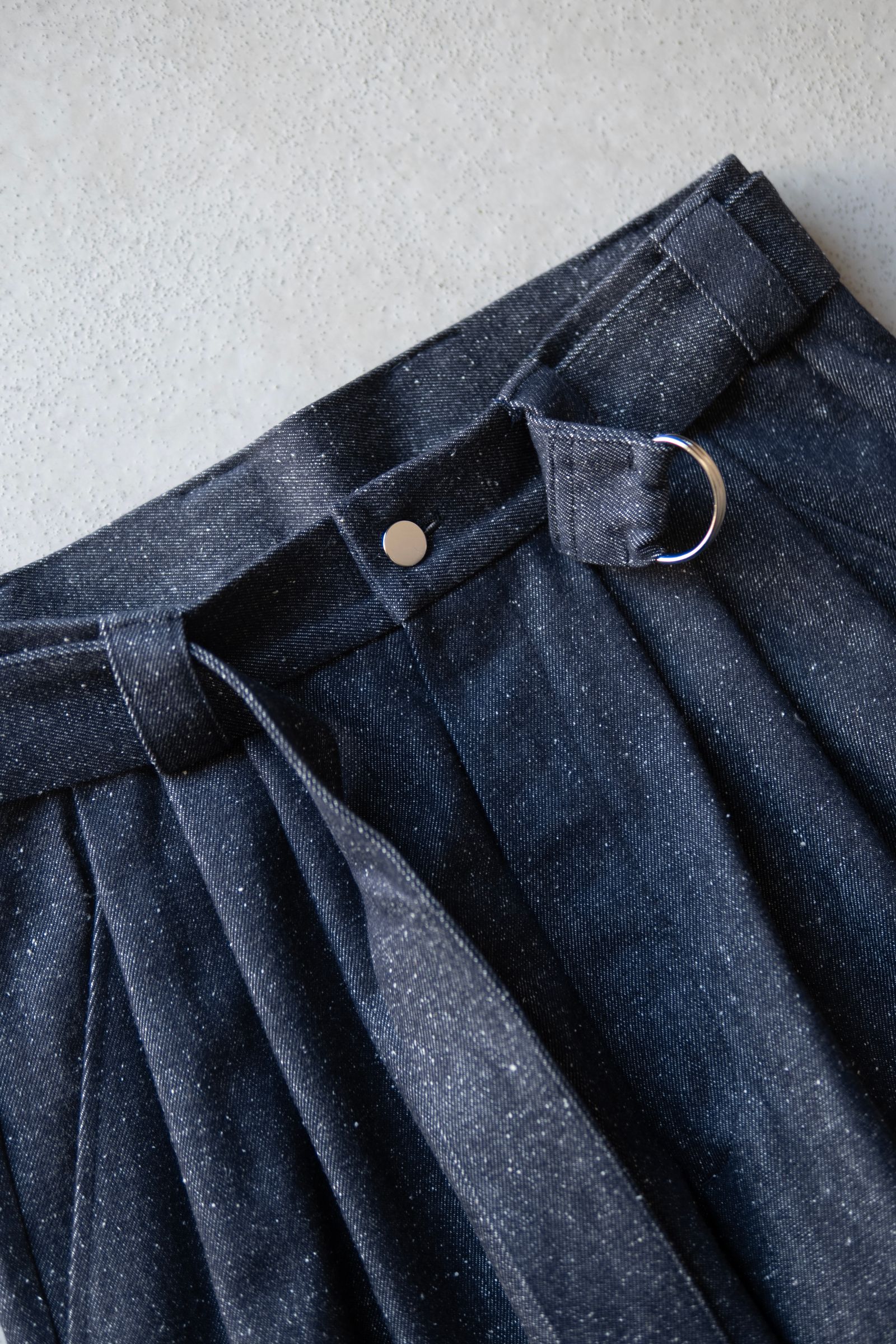 Silk Denim Wide Pants / Navy
