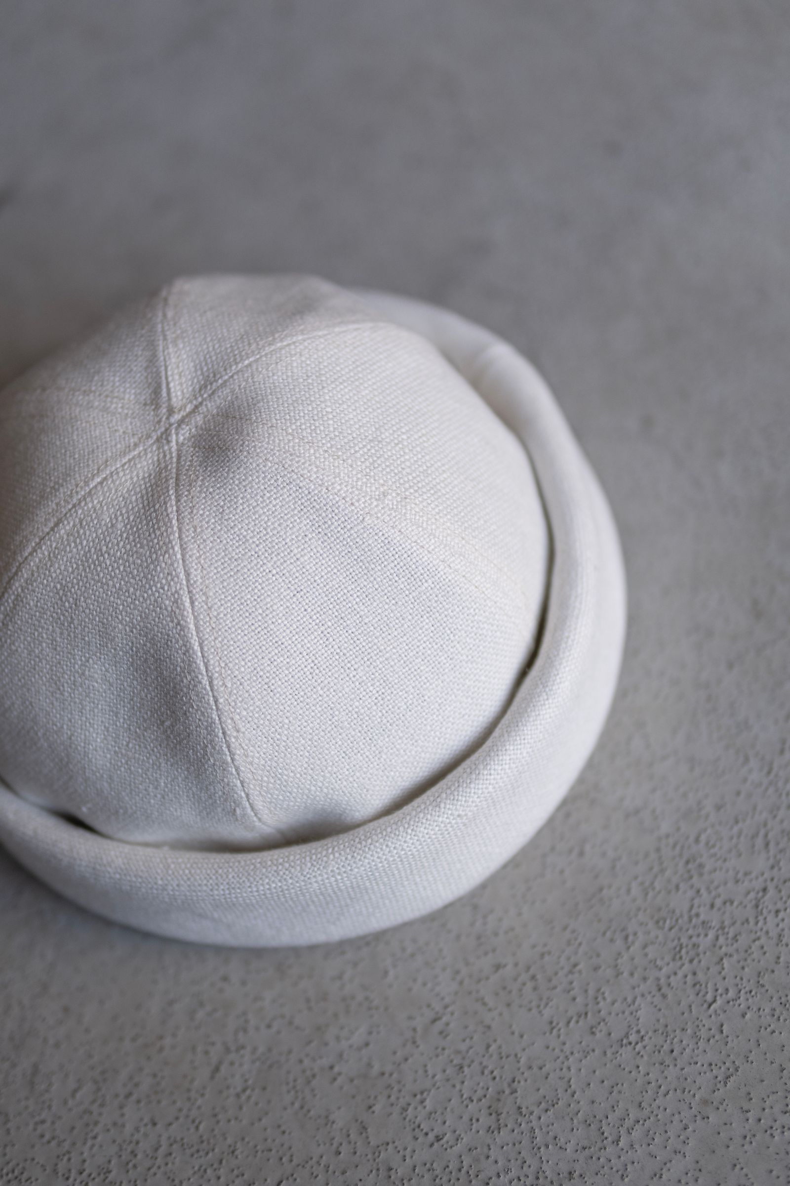 Linen Canvas Roll Cap / Ecru