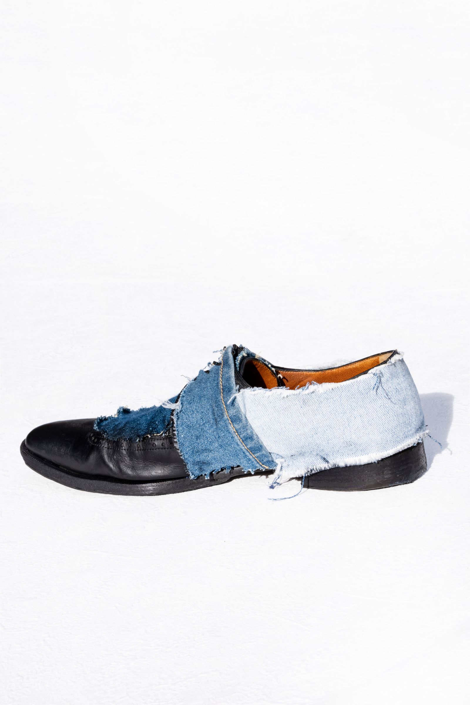 "a.testoni" Remake denim pattern shoes / リメイクデニムドレスシューズ