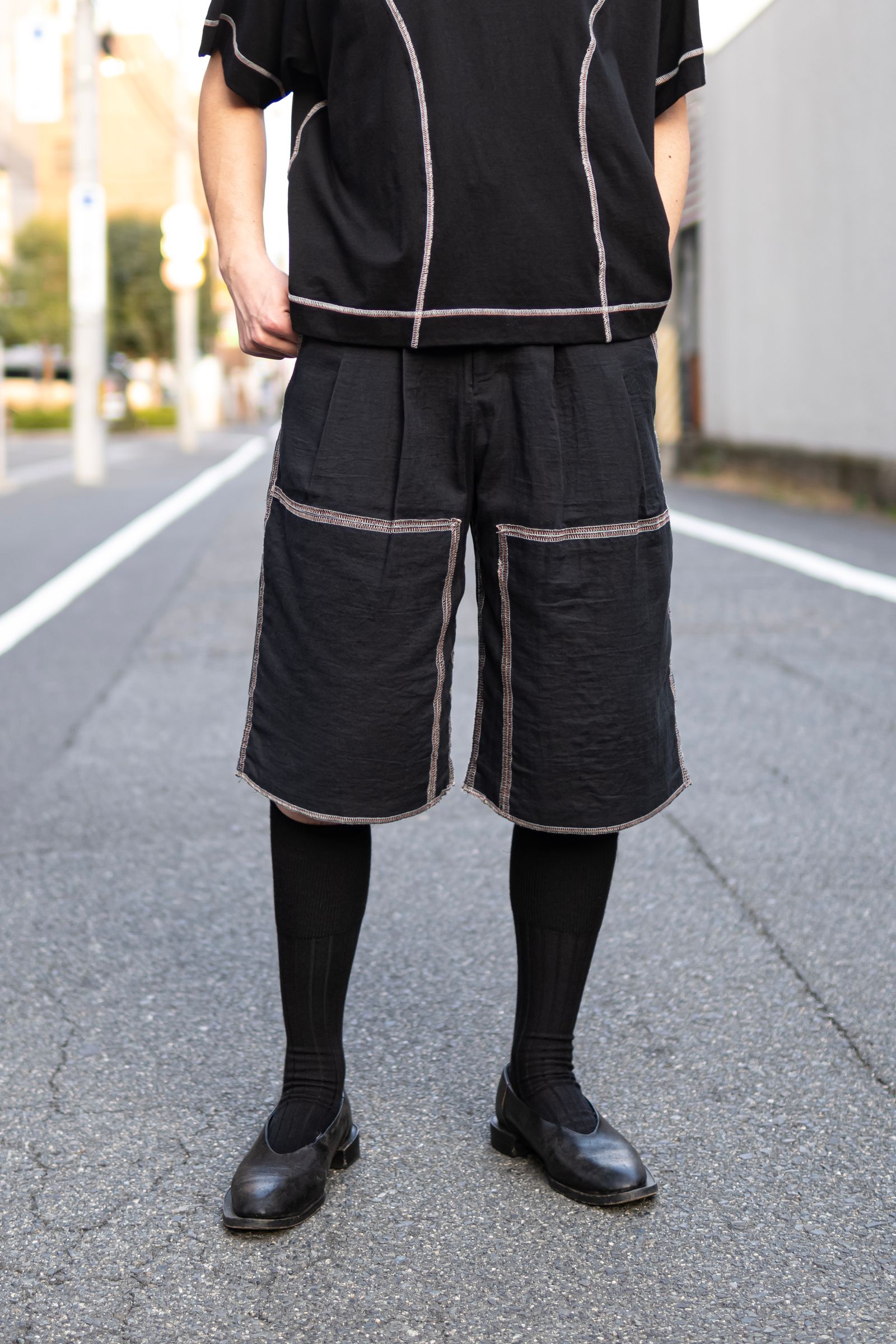 SHINYAKOZUKA - BOLD DOUBLE STITCHING / BLACK | Retikle Online Store