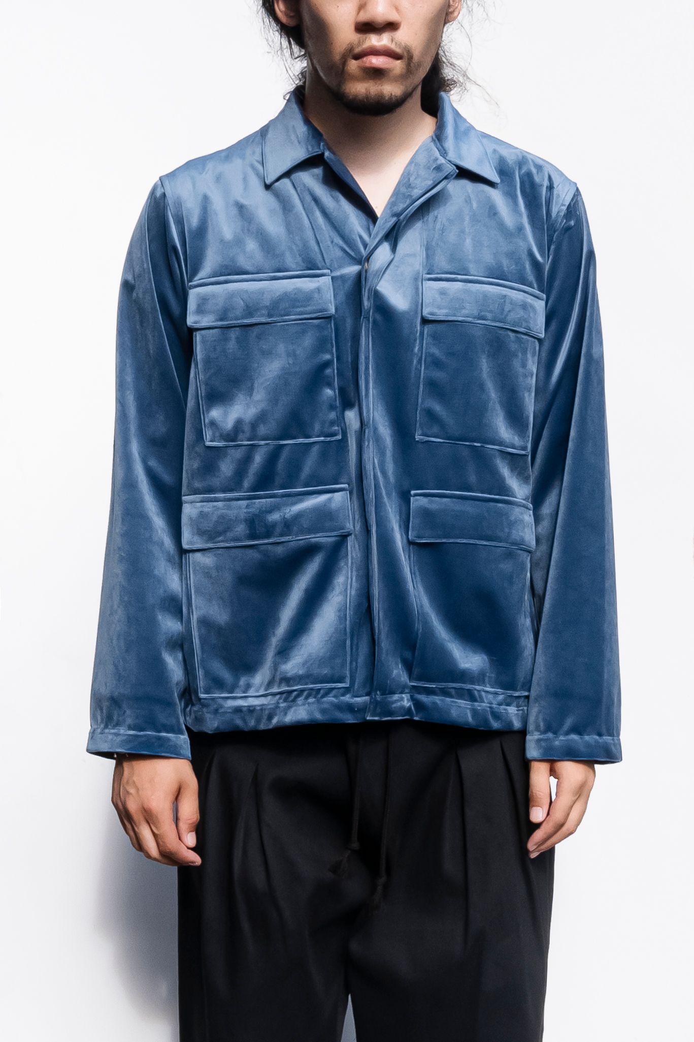 ATHA - VELVET FIELD JACKET / BLUE | Retikle Online Store