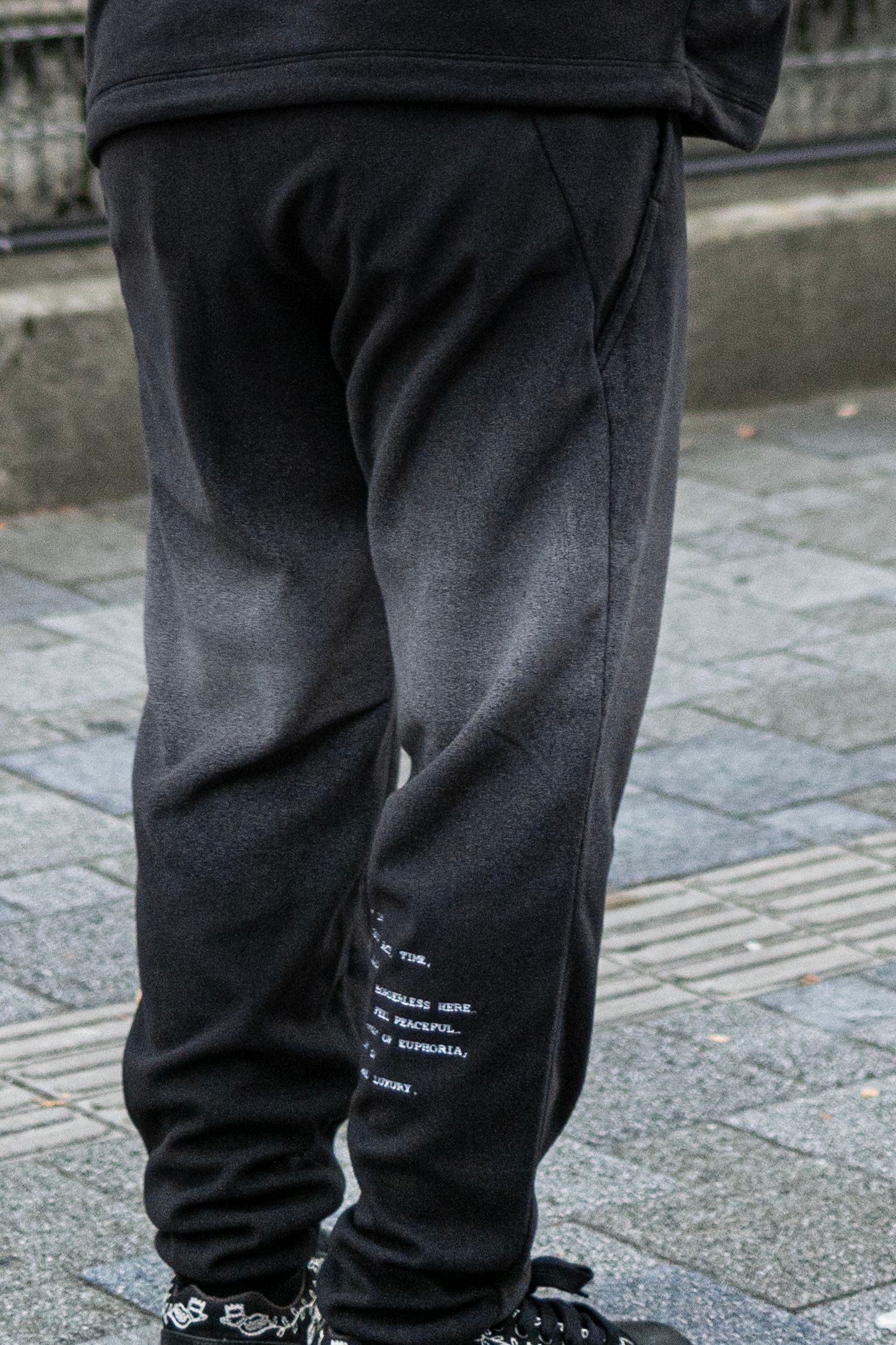 【INNAT×WILD THINGS】PIGMENT PRINT WASH POLARTEC PANTS / Black