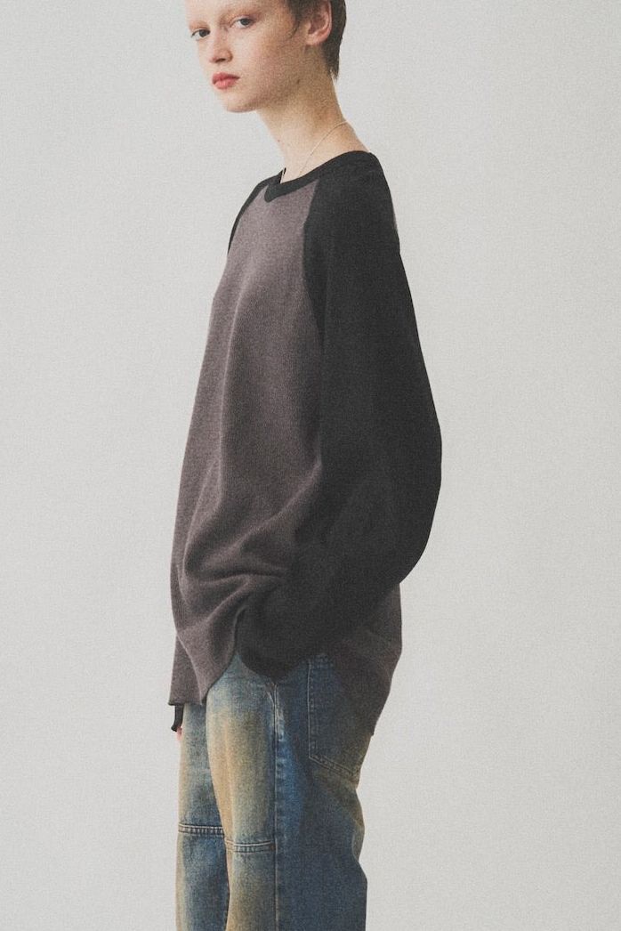 RAGLAN SLEEVE THERMAL LS / CHARCOAL×BLACK