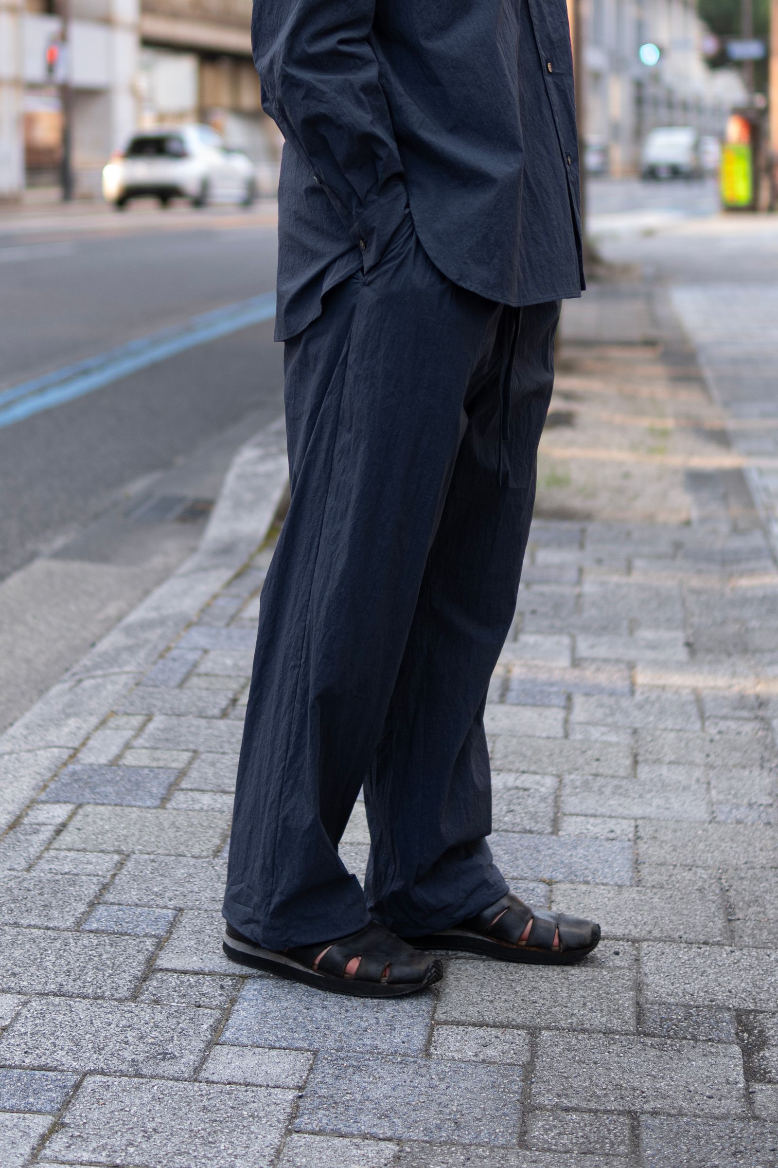 COTTON NYLON BROWSING PANTS / DALL NAVY