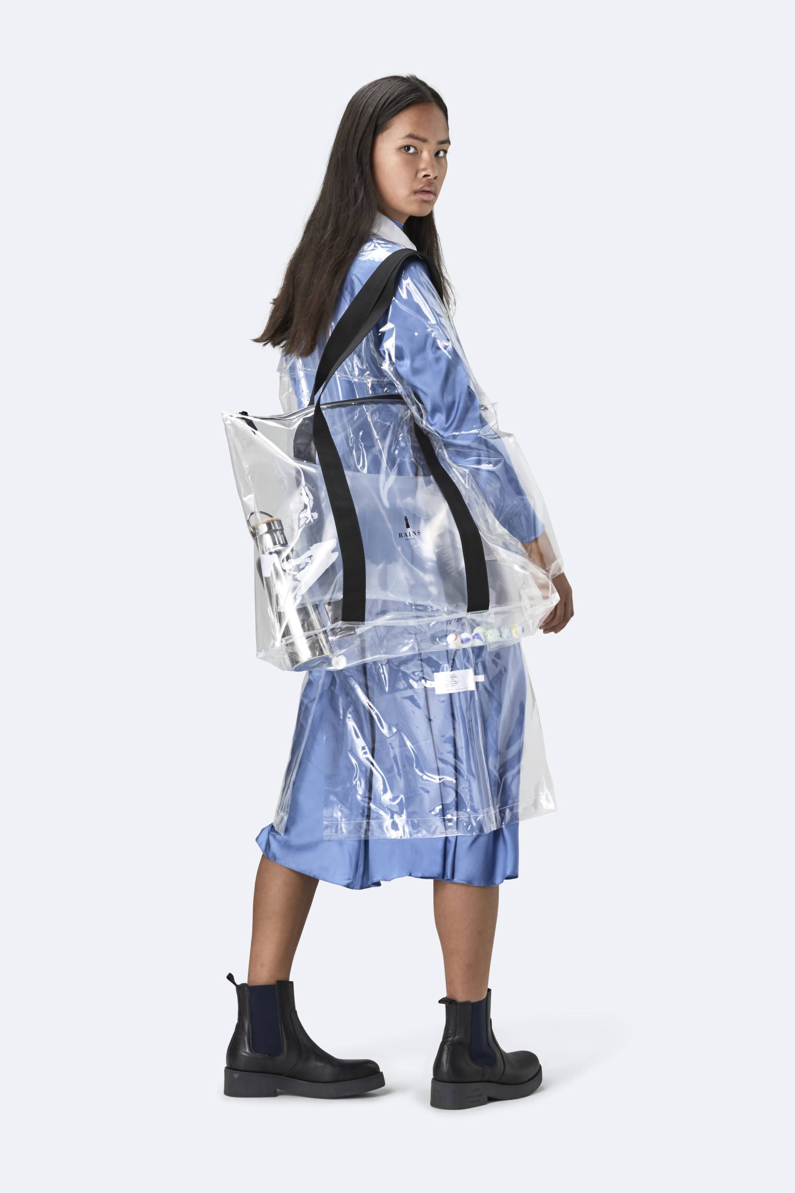 Rains City tote bag transparent / シティトートレインバッグスケルトン