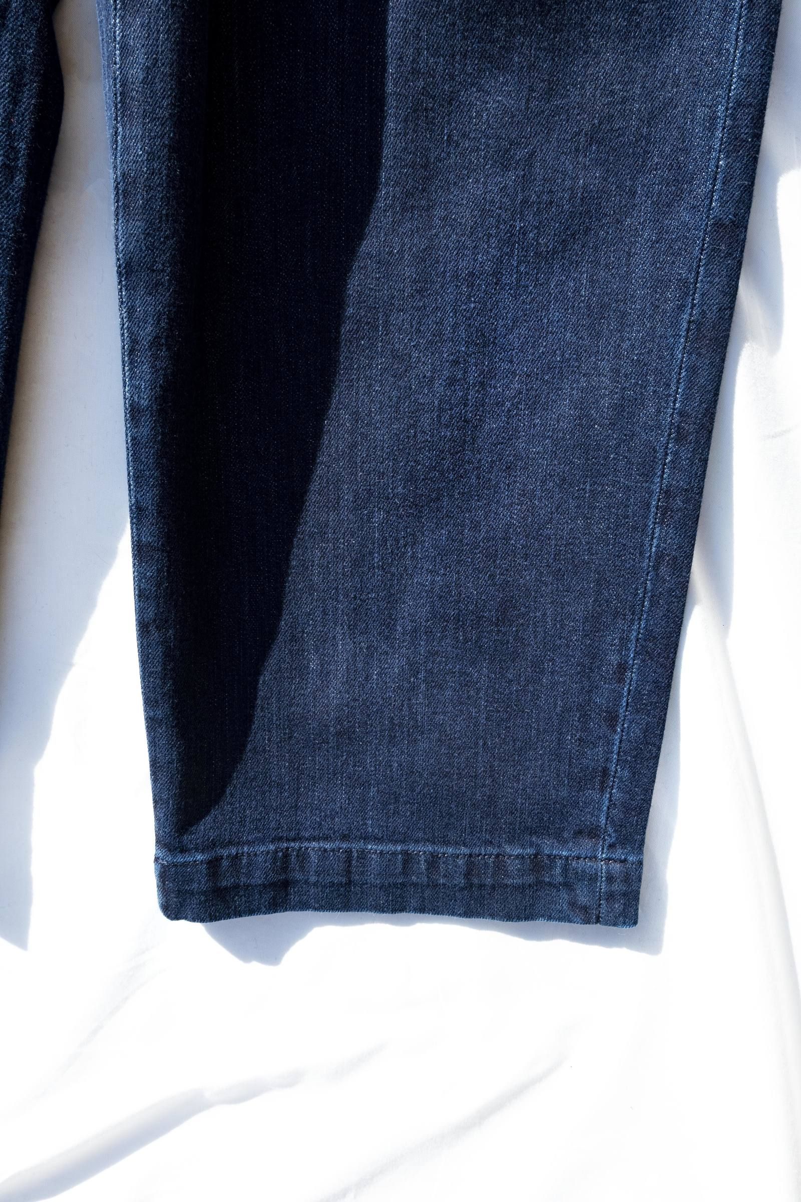 DENIM ONE WASH 1TUCK WIDE PANTS / BLUE BLUE
