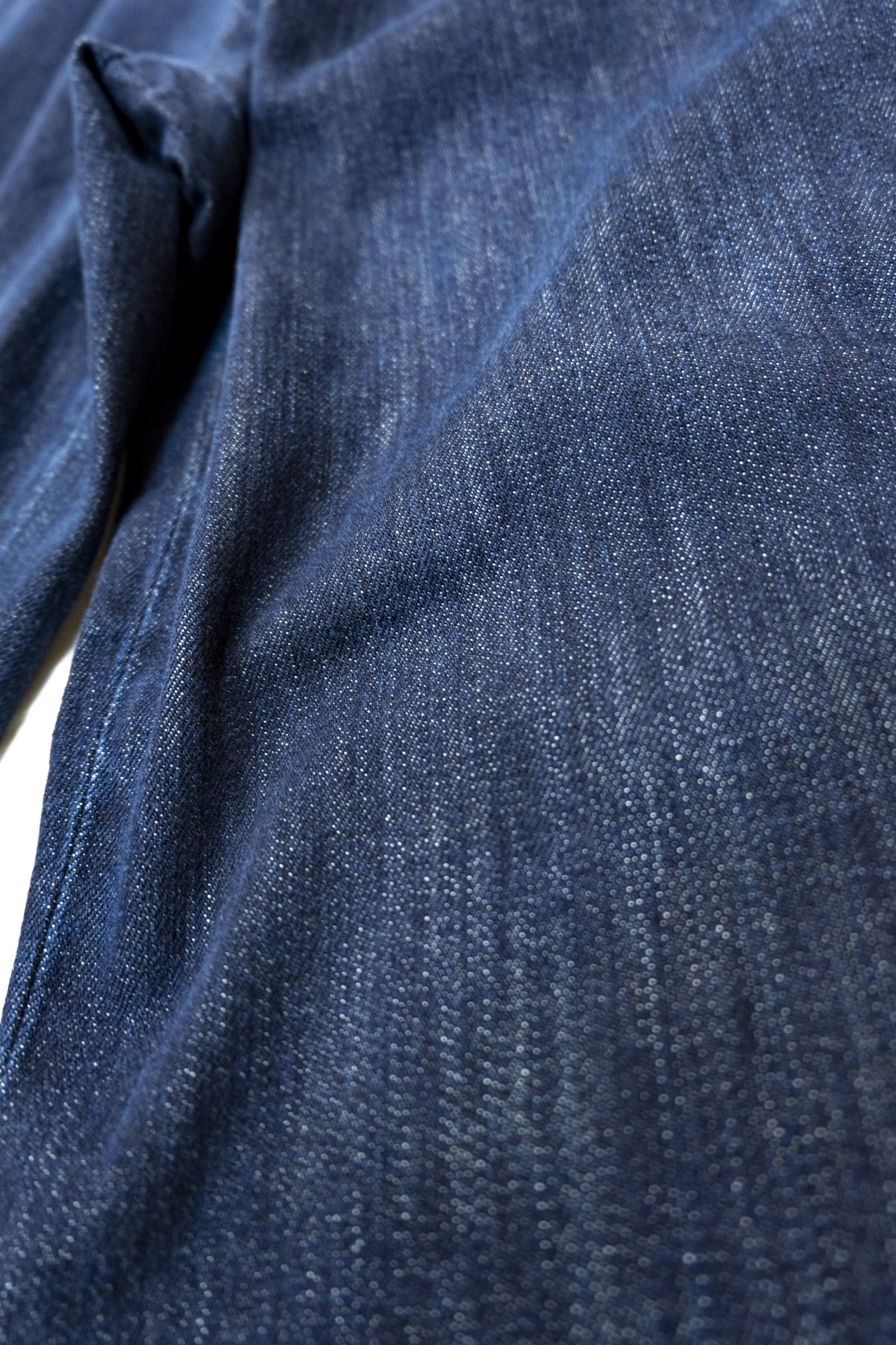 DENIM ONE WASH 1TUCK WIDE PANTS / BLUE BLUE