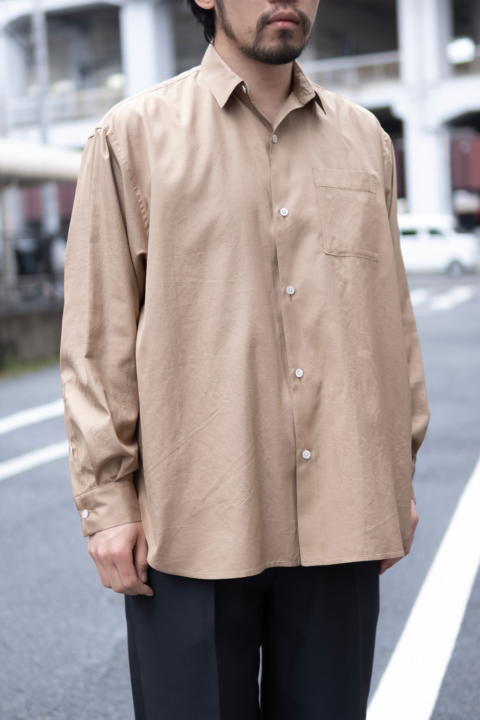 Blanc YM - Silk Wide Shirt / Gold | Retikle Online Store