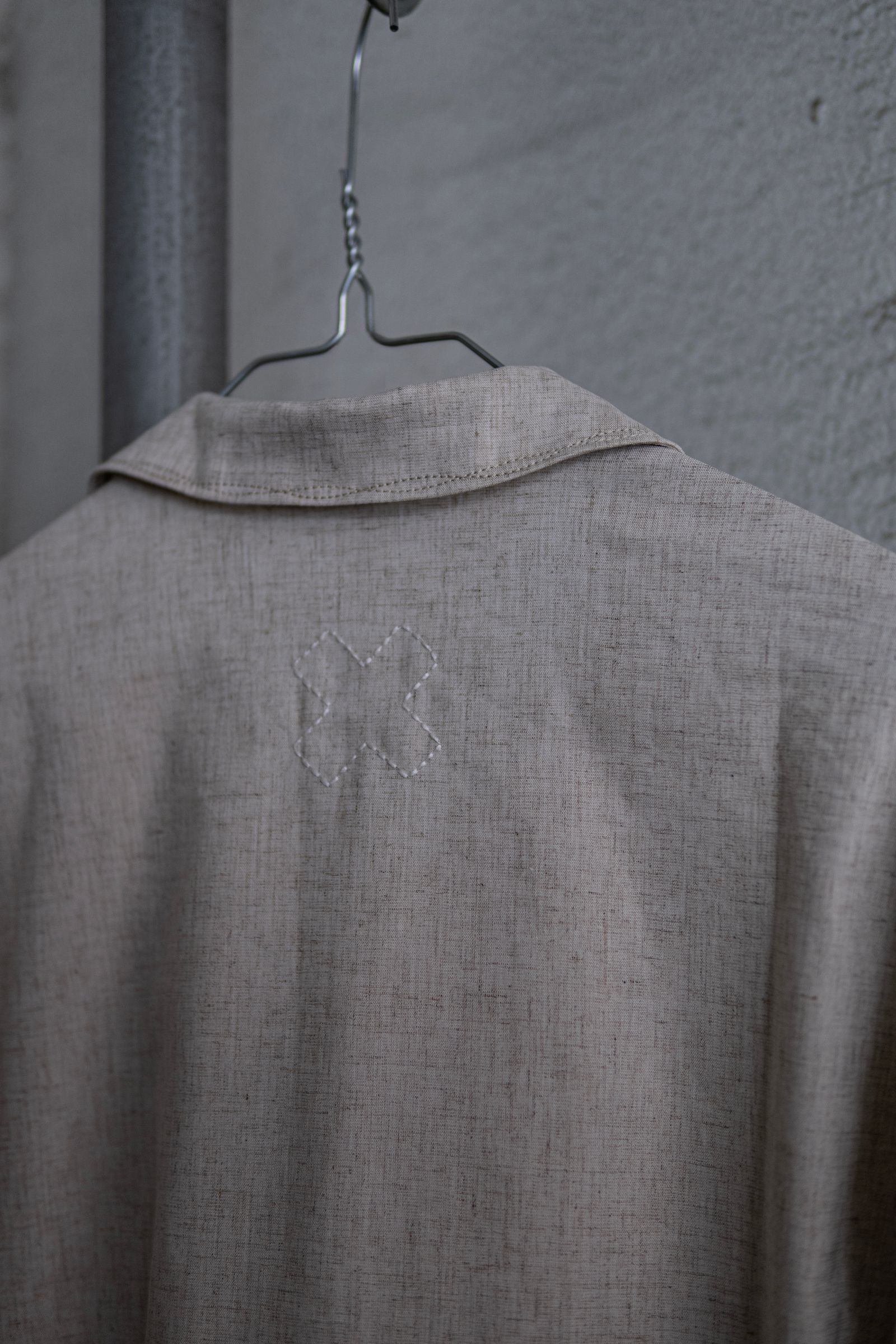 Polyester linen half sleeve Jungle Fatigue PK Shirt / kinari
