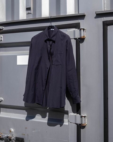 Soft Oxford Wide Shirts / Navy