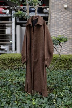 ALPACA OVERSIZE BALMACAN COAT / Natural Brown