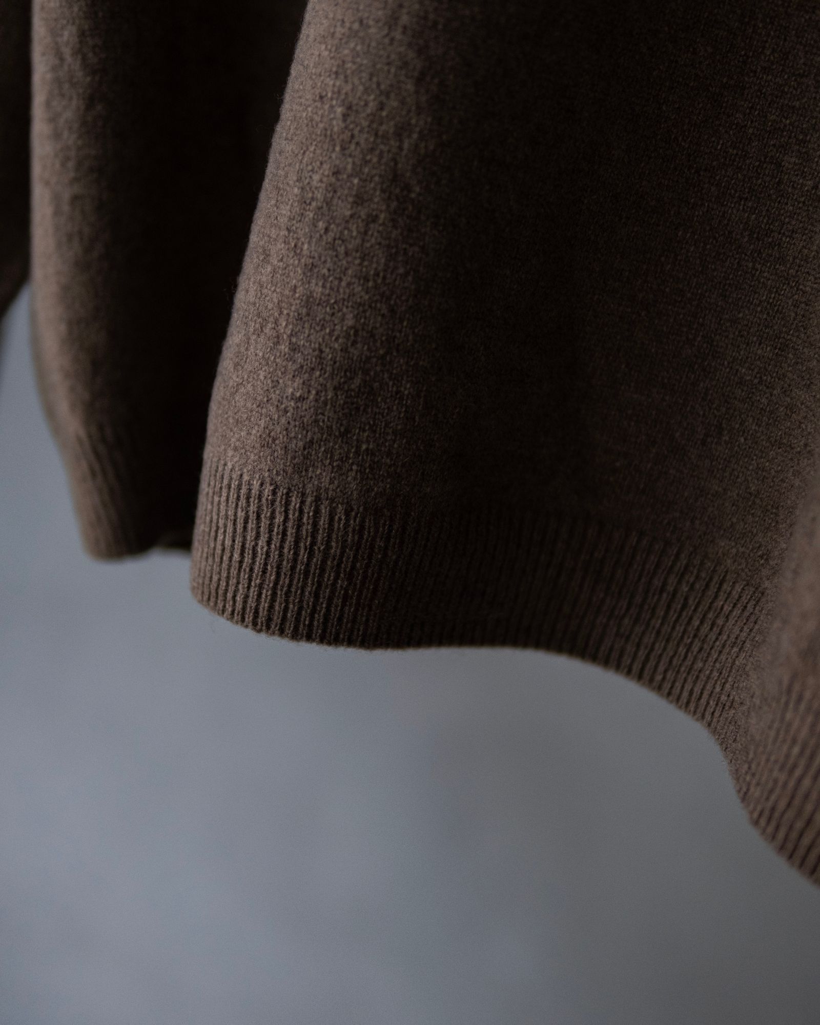 Wool Open Collar Knit Shirts / Brown