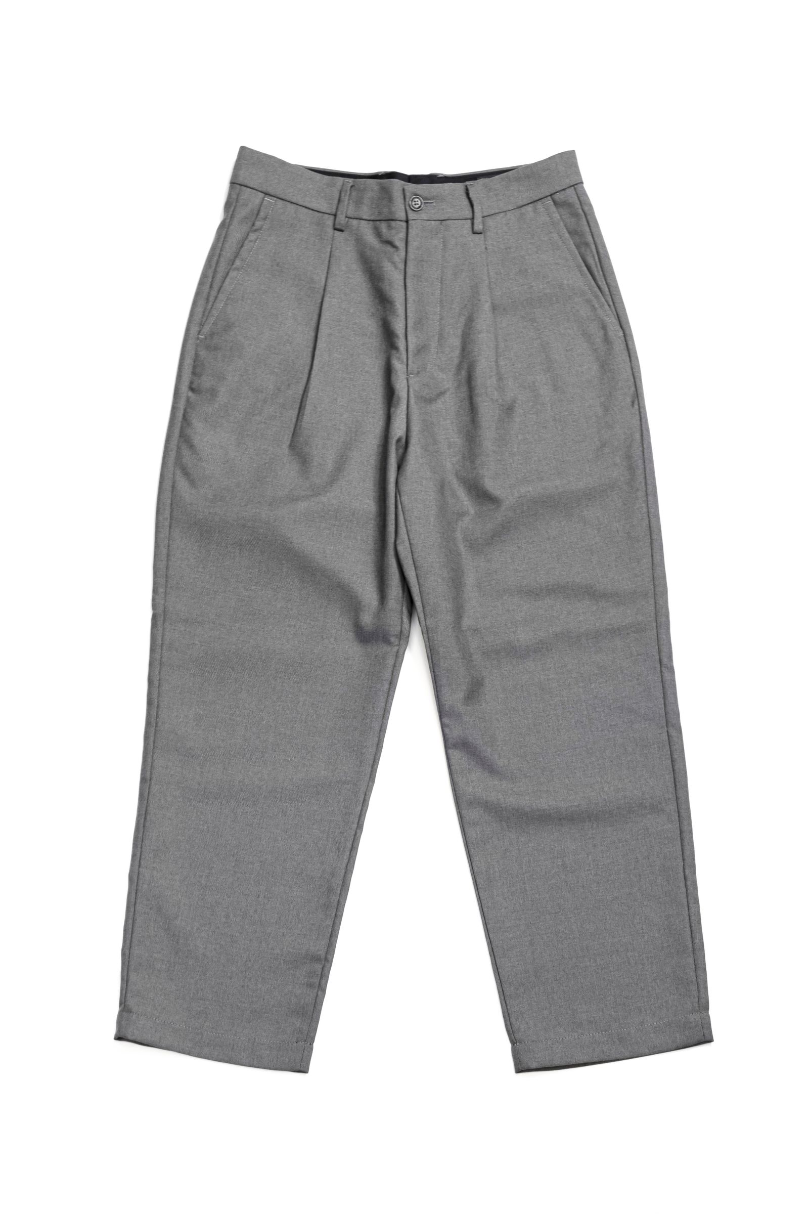 RICCARDO METHA - WOOL SOLID 1TUCK WIDE TROUSERS / GRIGIO | Retikle