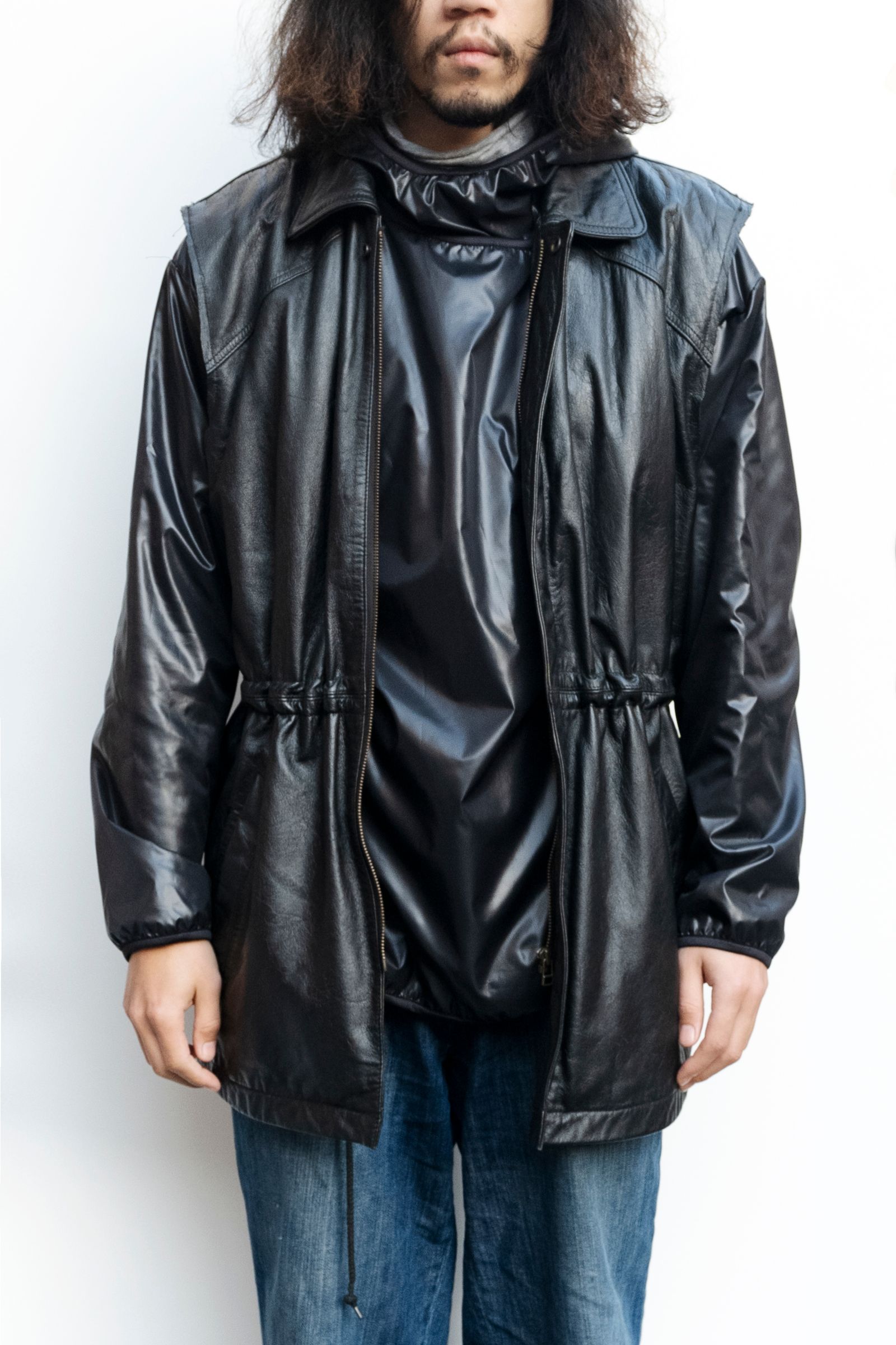 Remake cutoff leather vest / リメイクカットオフレザーベスト