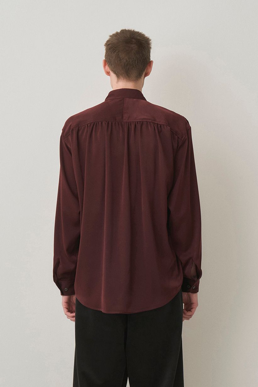 HUSH GATHER L/S SHIRT / BORDEAUX